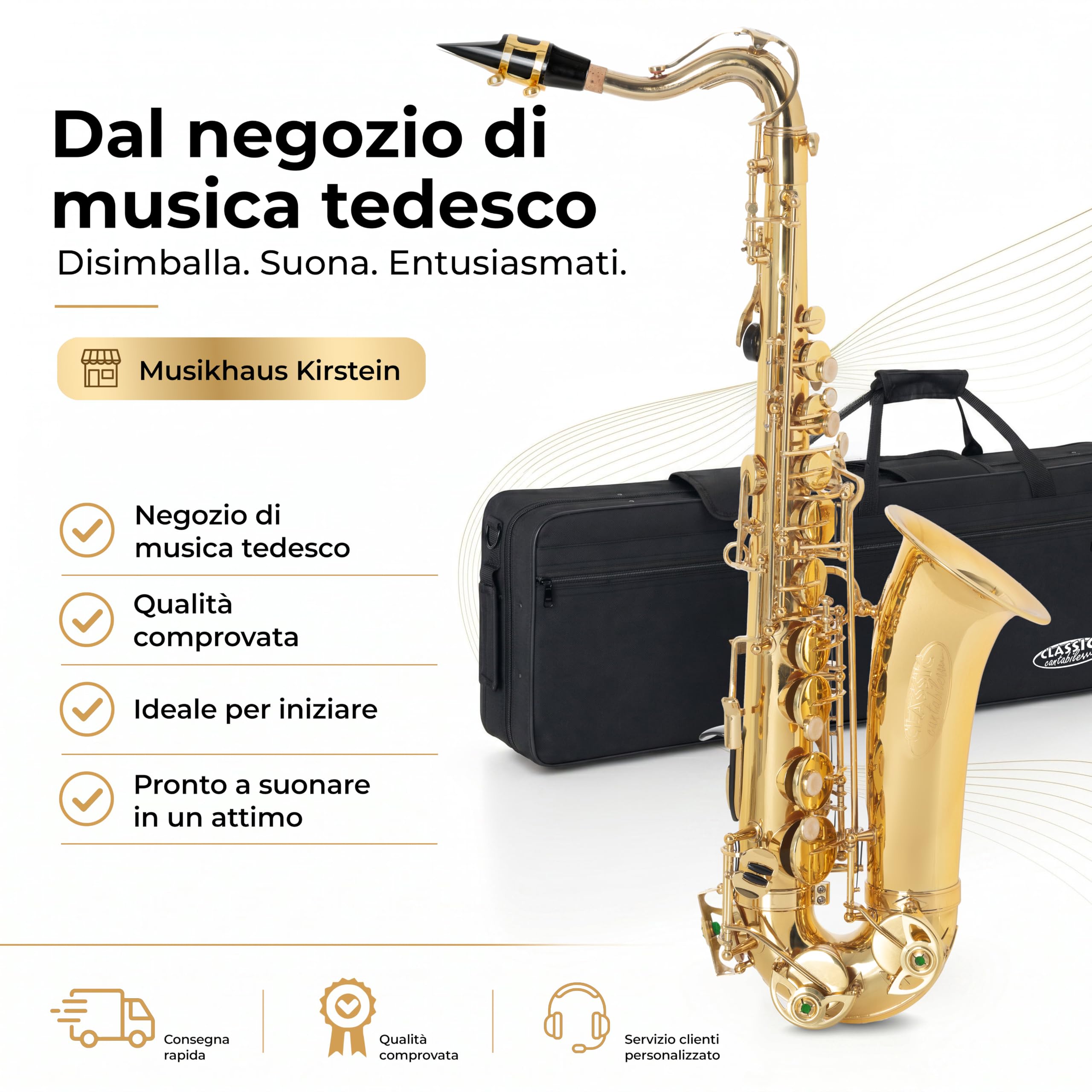 Classic Cantabile Youngstar AS-420 Sassofono Alto per Bambini, Generale | Meccanica ergonomica adatta ai bambini con chiavi ravvicinate, Privo di chiavi D#/E/F e meccanica del campanello, Peso: 1