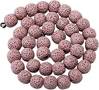 Vista 1 de rockcloud Cuentas redondas sueltas de piedra de lava de 0.35 pulgadas (0.315 in) para hacer joyas, accesorios