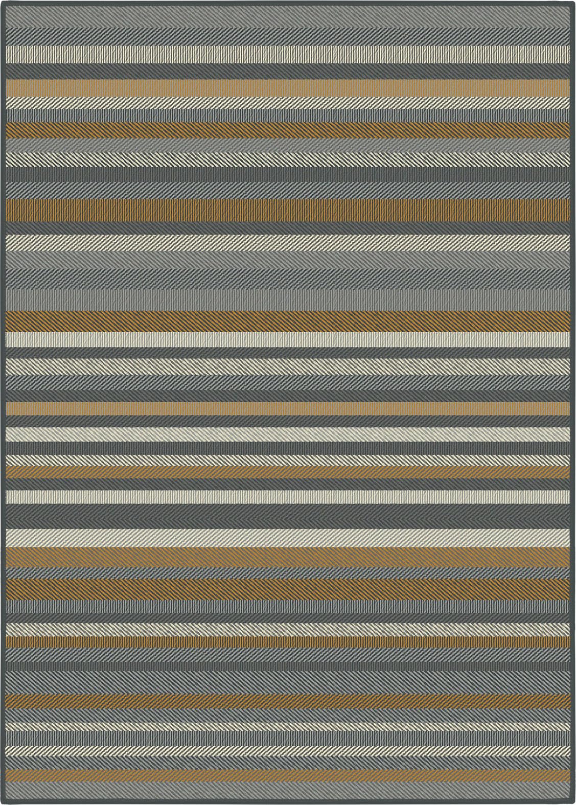 SrS Rugs® Luna Collection, Made To Measure, Modern Long Carpet Runner Rug for Entrance Hall and Stairs. Smooth Soft 8mm Depth Pile. 70cm Wide. Any length (Stripes Grey | Yellow, Length: 7' (213cm)) — image 1