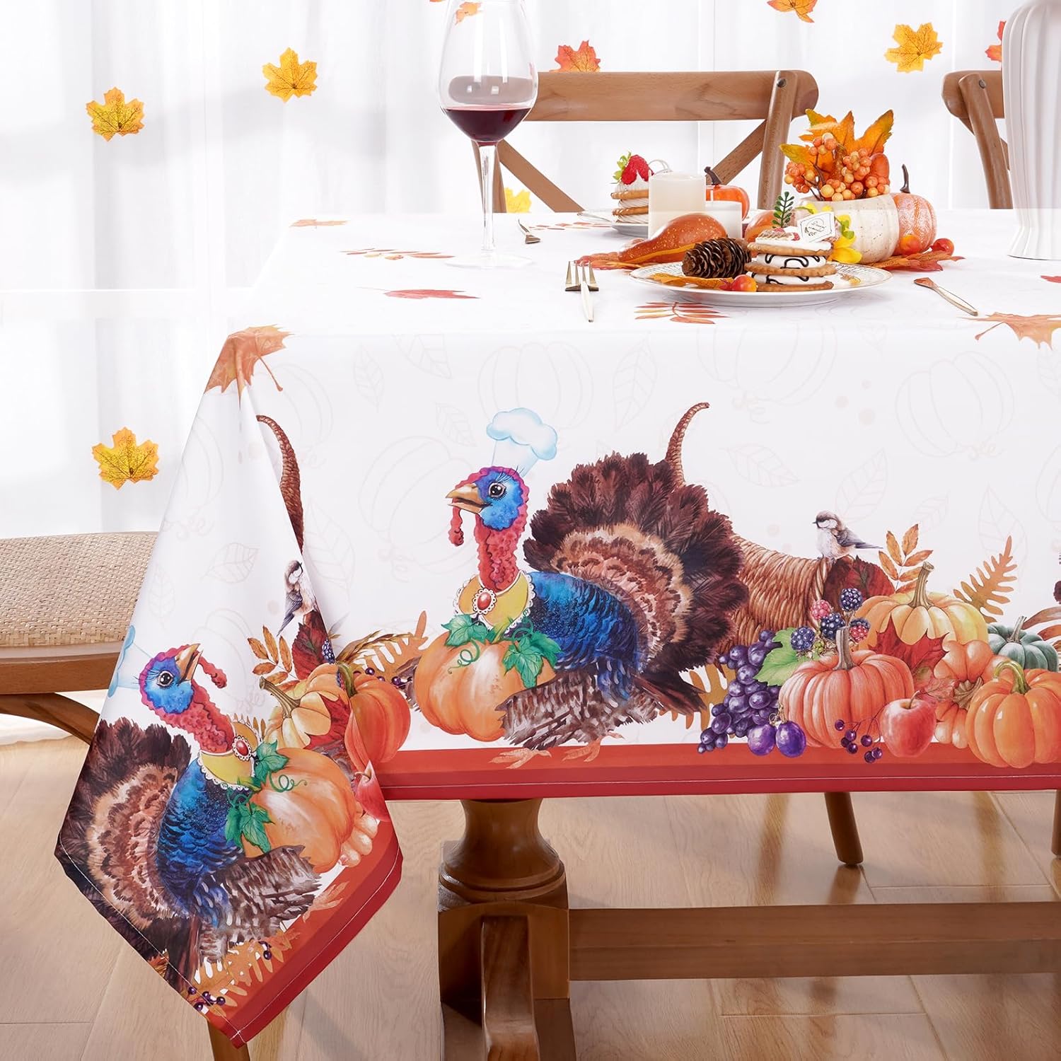 Fall Tablecloth Square Thanksgiving Tablecloth Square Table