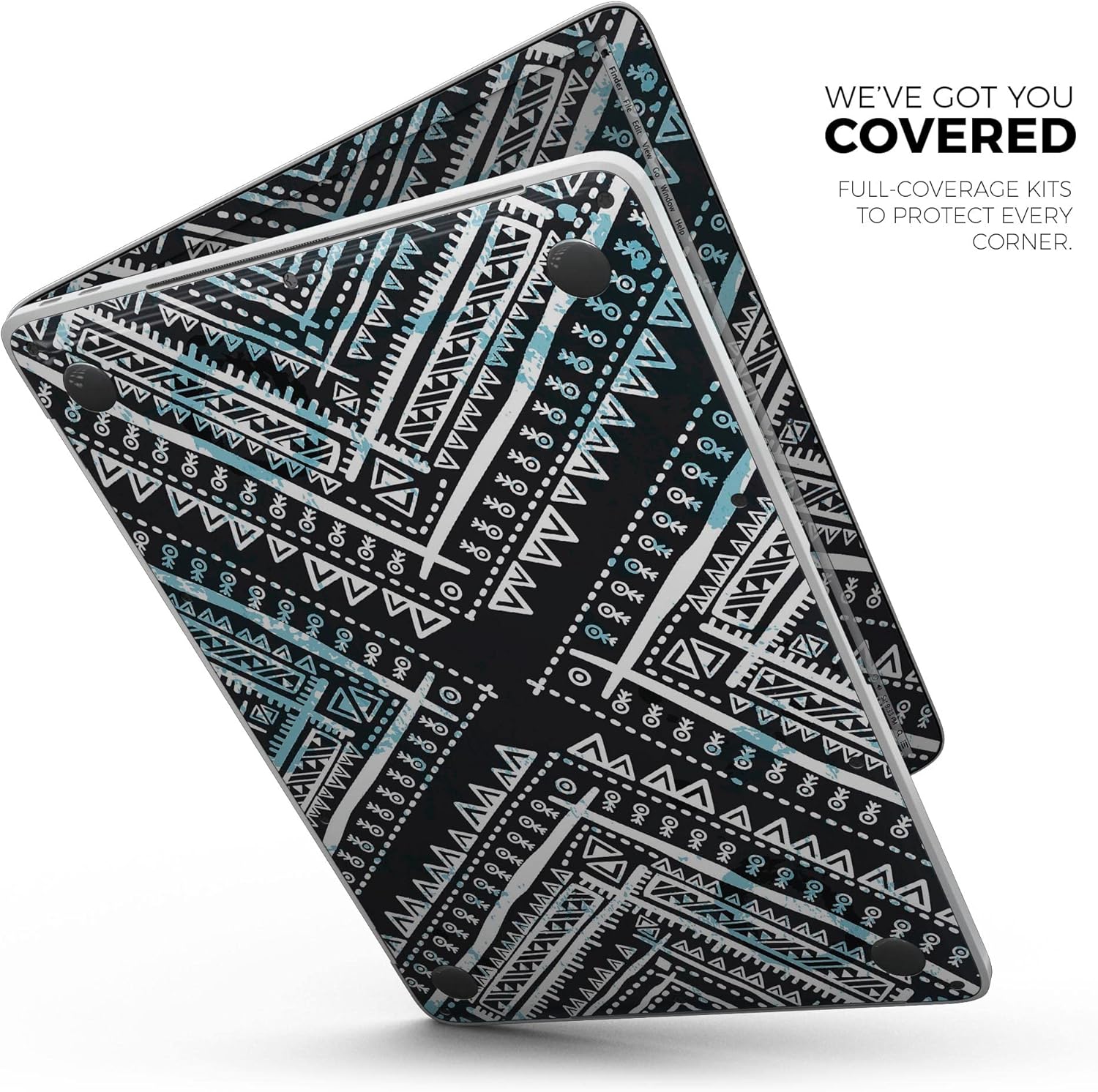 DesignSkinz - Ethnic Aztec Navy Point - Full-Body Wrap Protective Decal Skin Kit Compatible with MacBook 14" Pro M1 (A2442)