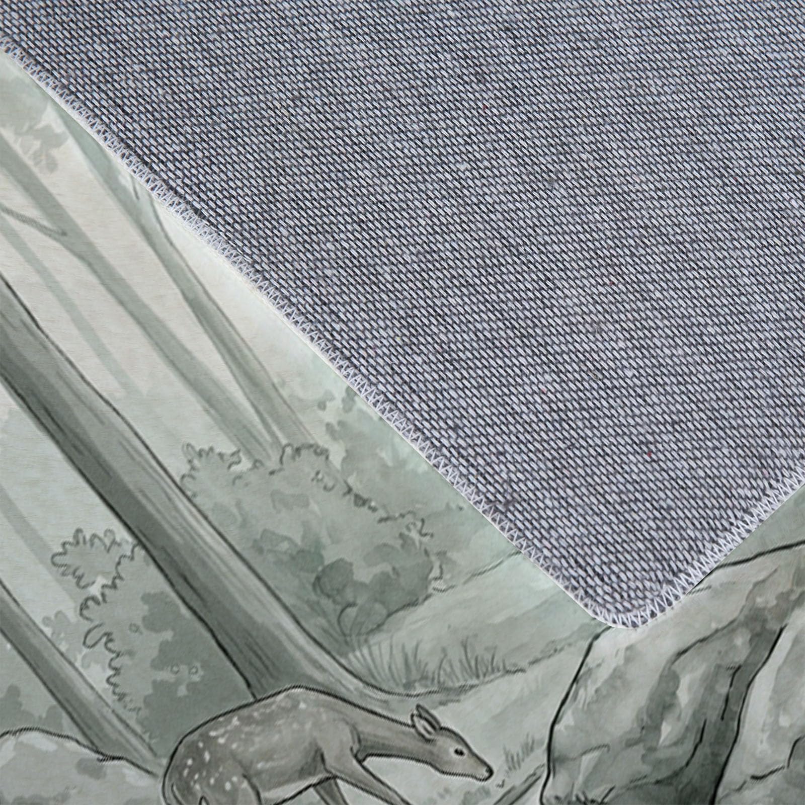 Schmutzfangmatte Innen 60x90cm, Waldhirsch Waschbare rutschfeste Fußmatte, Tintenwald Fußmatte Eingangstürmatte für Haustür Flur Innenbereich, Graugrün