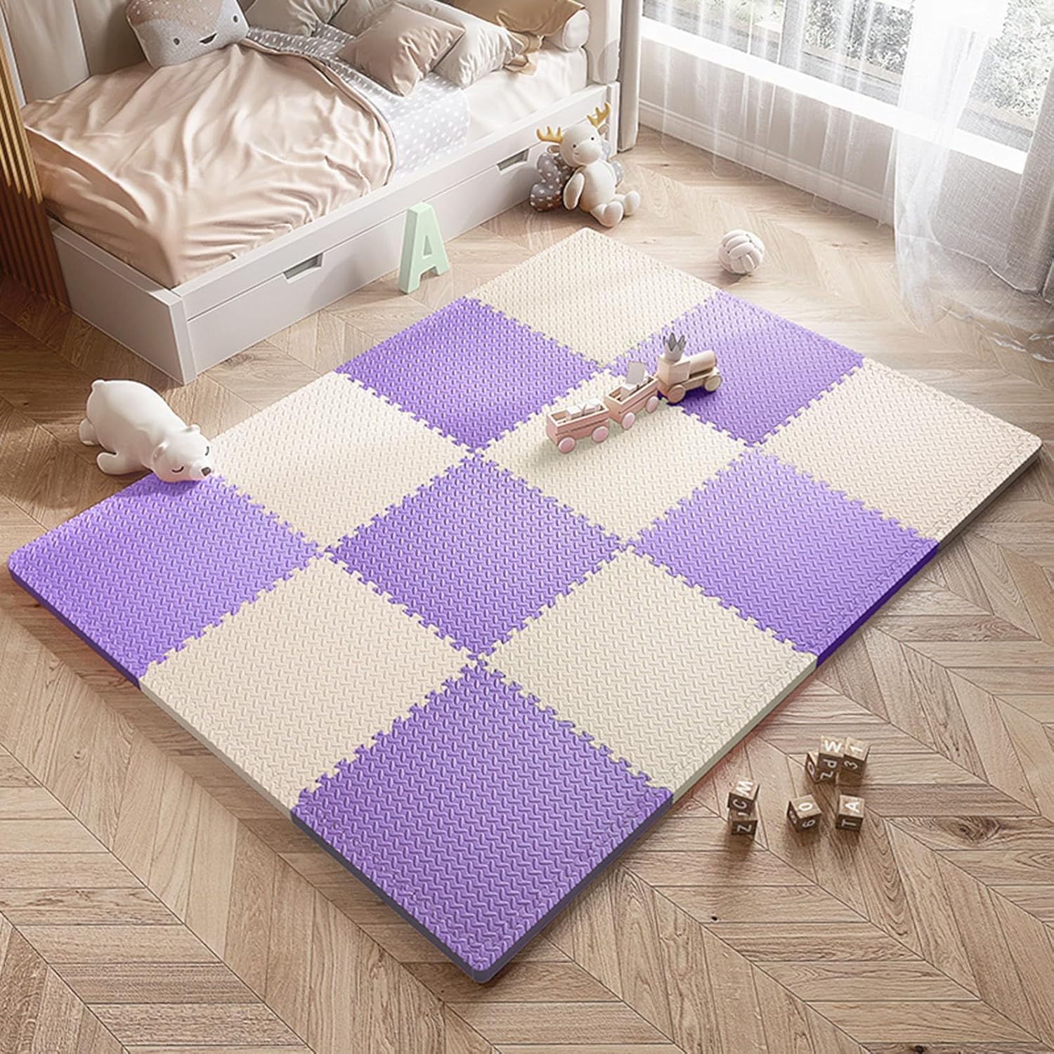 Tapis de sol en mousse extra épais de 1 po avec bordures de finition