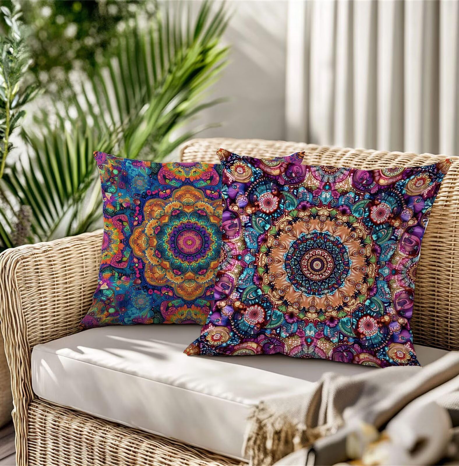 Arancione Bruciato Federe Cuscini Divano 75x75cm Viola Cuscini per Divano, Federe Copri Cuscino Divanos, Set di 2 Moderni Resistente Biancheria Copricuscini per Cucina Sedia Soggiorno Letto TG-18