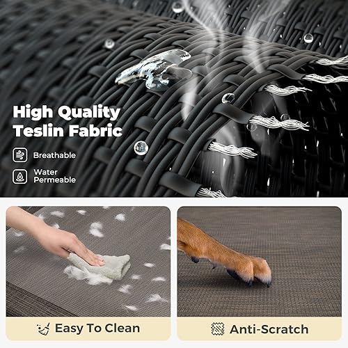 Miniatura 5 de Veehoo CWC2204 - Cama elevada para perros grandes, cama elevada para mascotas con reposacabezas inclinado para interiores y exteriores, lavable,