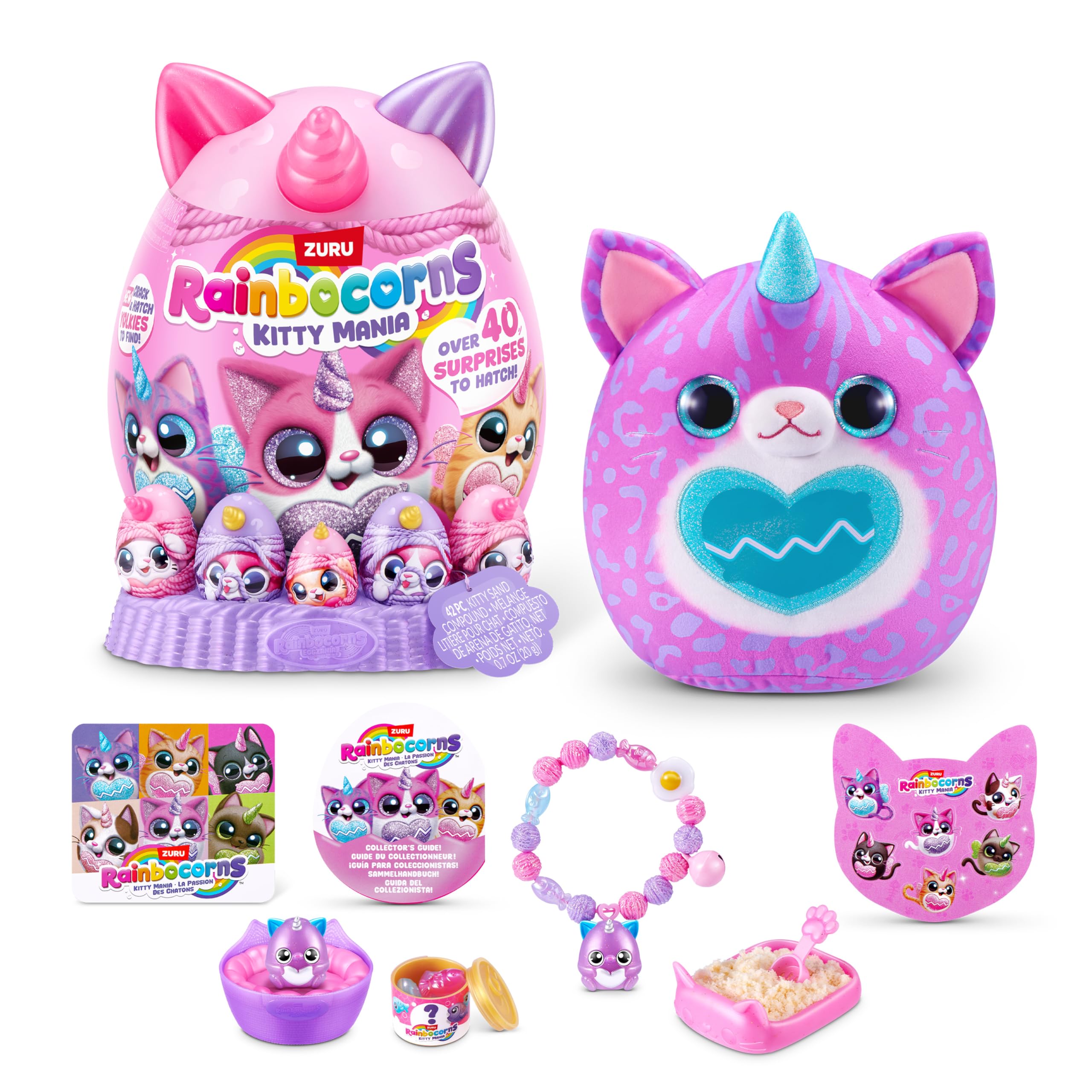 Rainbocorns Kitty Mania Purple Cat (FURRINA) by ZURU, Plush Toy for Girls