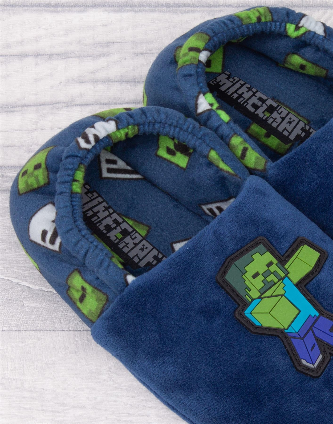MINECRAFT Pantofole per Ragazzi | Vari stili Bambini Blu Navy Nero Paillettes Creeper Ragazzi House Shoes | Prodotti per calzature da gioco per bambini e adolescenti