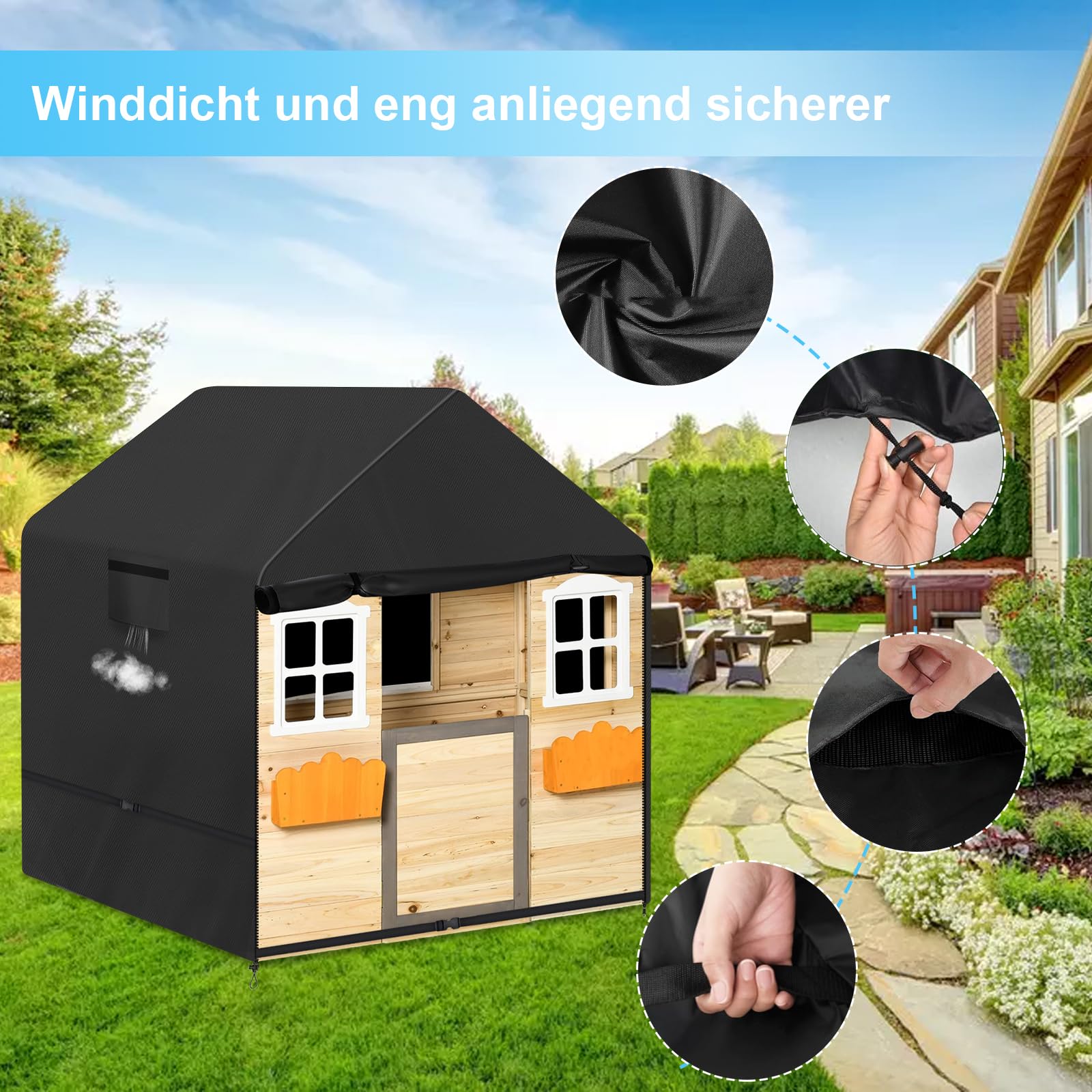 Housse De Protection Pour Cabane De Jeu Enfant – étanche 600D Oxford, Fermeture éclair, Plusieurs Tailles Dispo