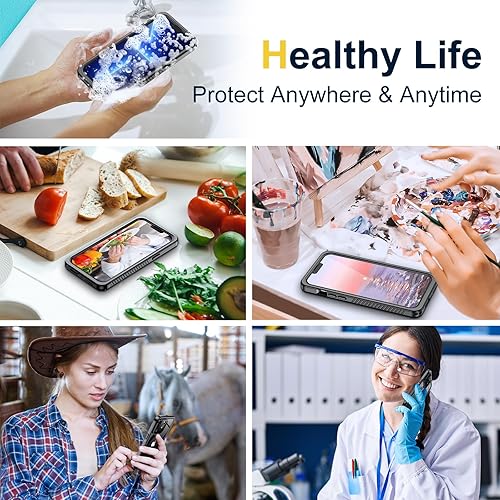 Miniatura 7 de Humixx Funda impermeable para iPhone 13 Pro Max, lente integrada y protector de pantalla [IP68 bajo el agua] [protección militar de 14 pies] [360