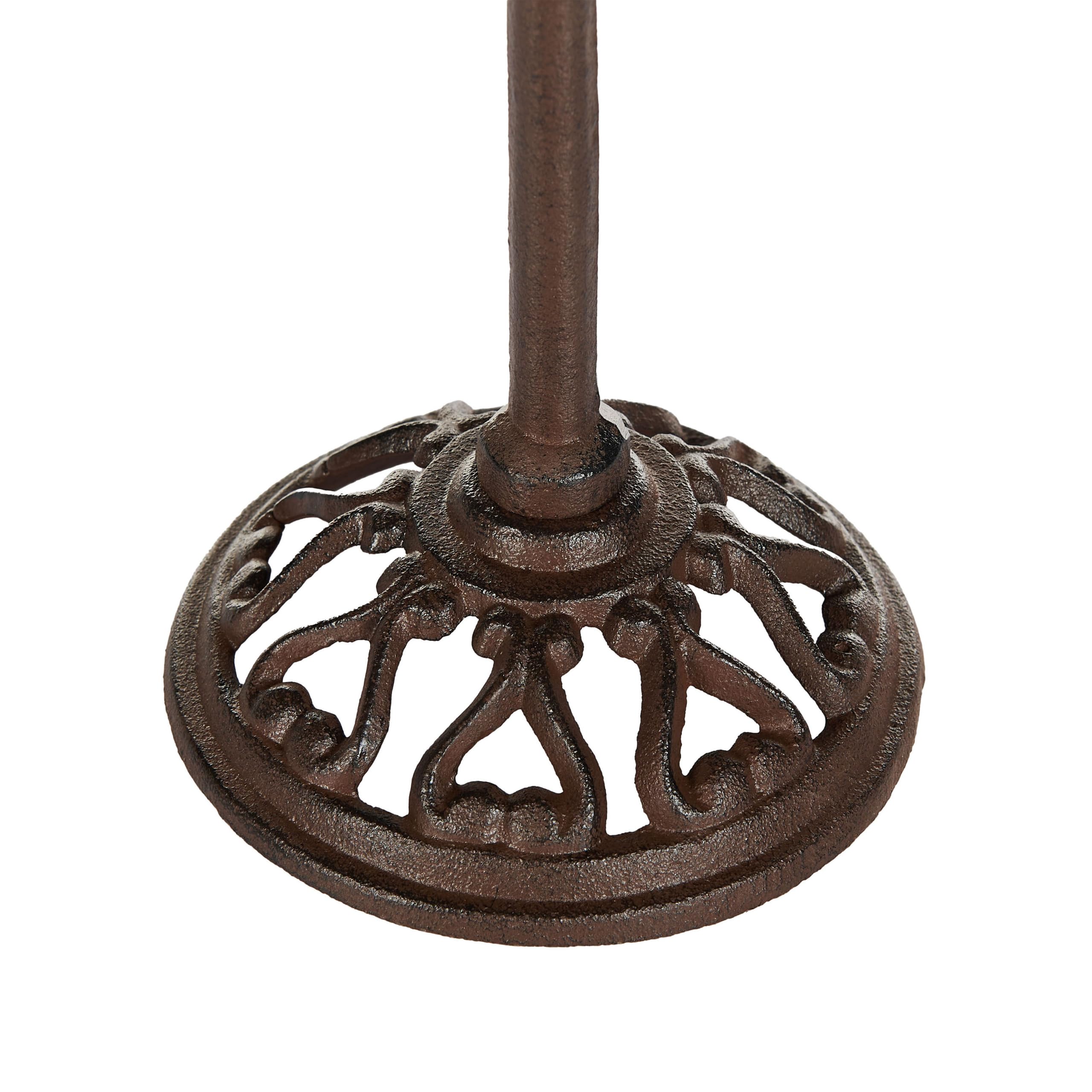 Bebedero para pájaros de jardín para exterior pileta de hierro antiguo decorativo marrón Swallow