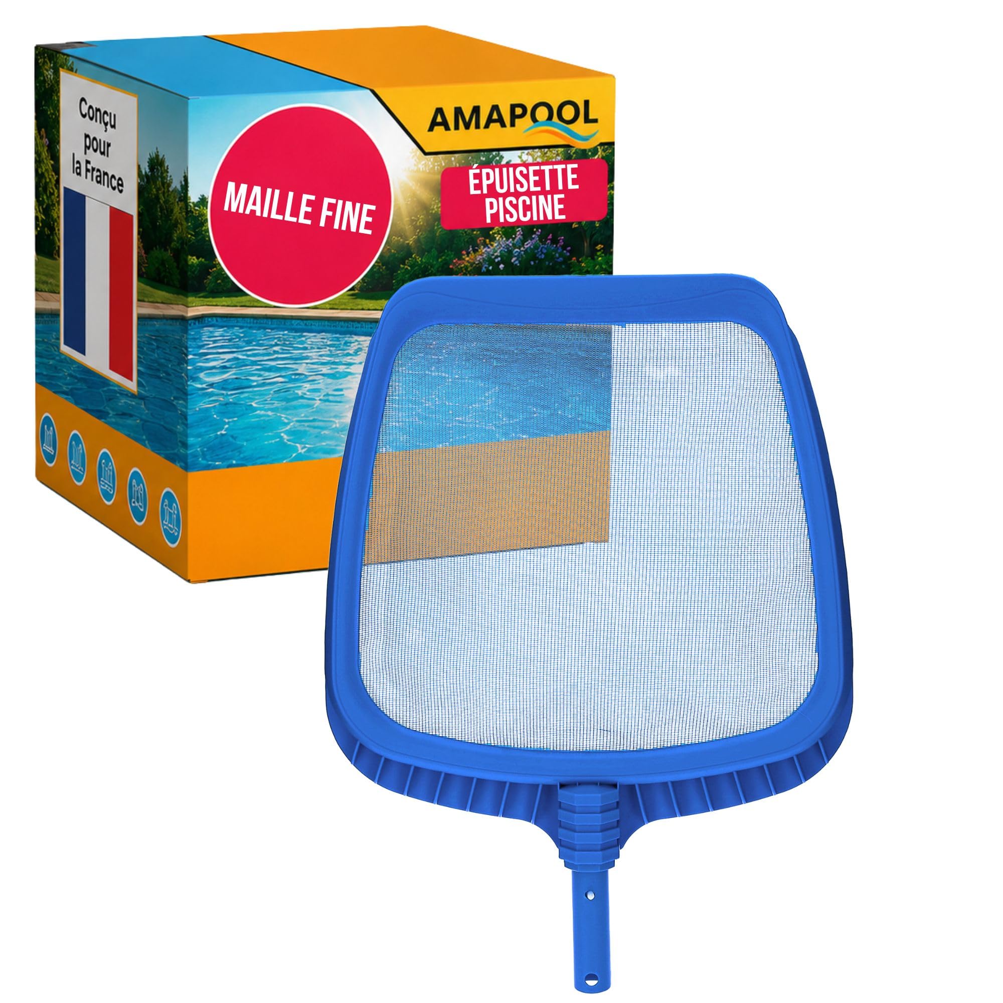 amapool épuisette piscine mailles fines