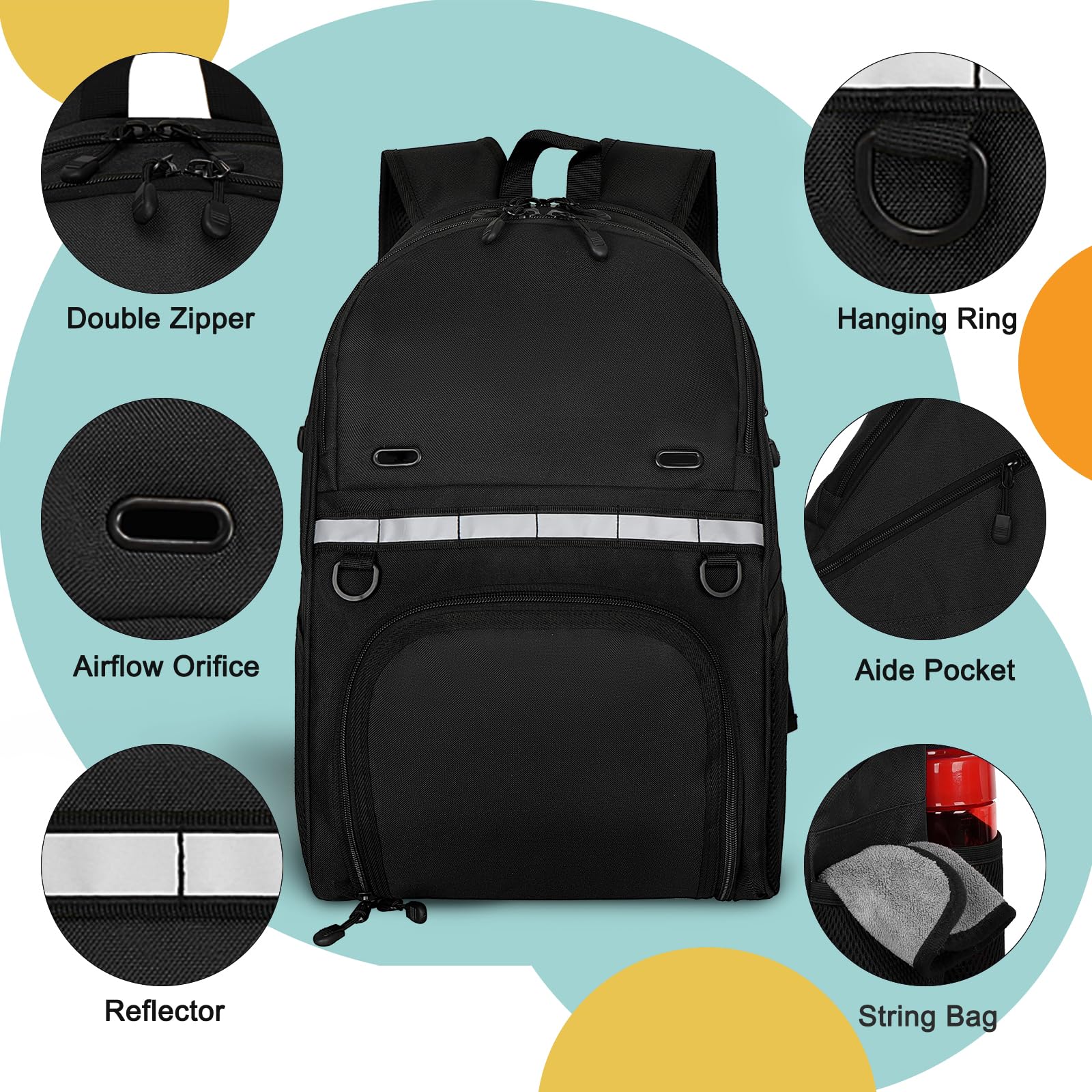 Goloni Bowling-Rucksack, Bowlingtasche mit Schuhfach bis Größe 44, Bowlingtasche mit gepolstertem Ballhalter