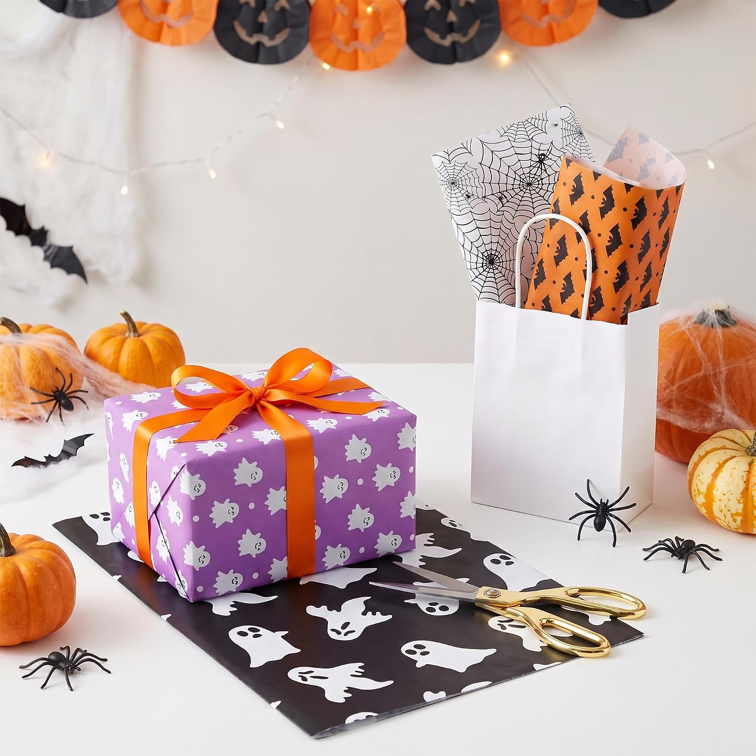 BEISHIDA 100 Sheets Halloween Tissue Paper Bulk for Gift Wrapping Gift Bags image 4