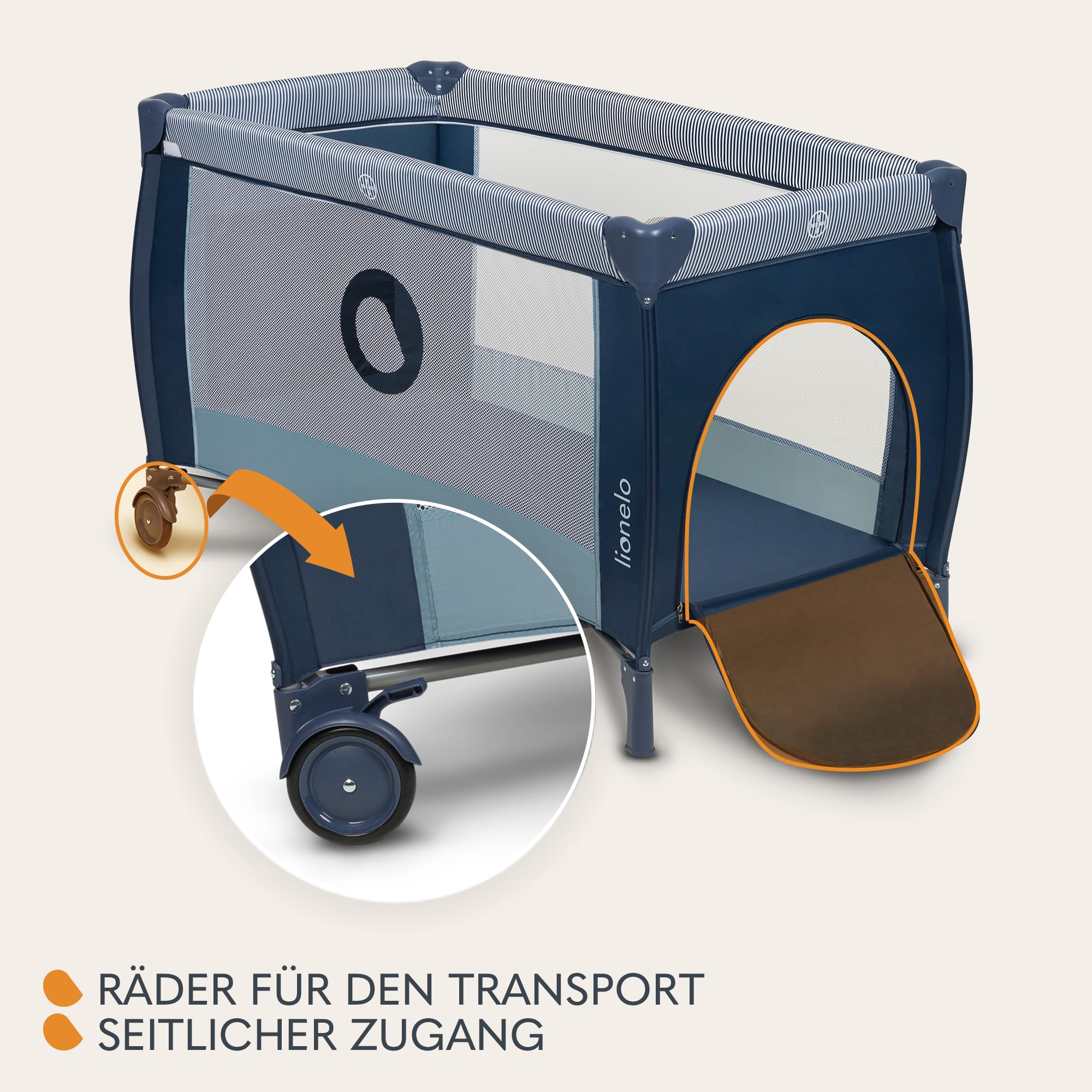 Lionelo Sven Plus 4 in 1 Baby Bett bis 15 kg Wickelauflage Moskitonetz zusammenklappbar