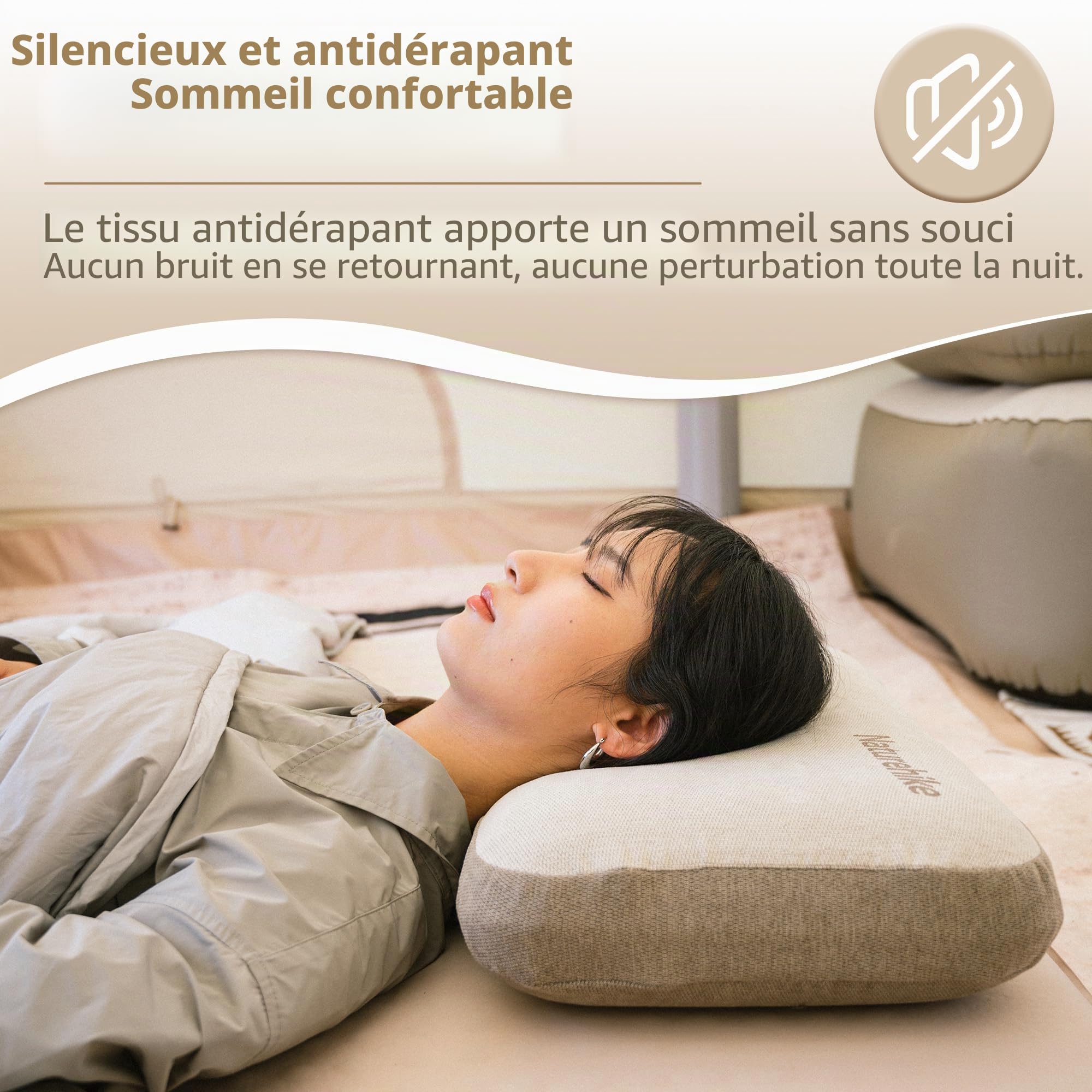 Naturehike Oreiller de Confort en Mousse à mémoire de Forme pour Le Cou Antibactérien Aide au Sommeil Antidérapant Housse Lavable Noyau Amovible Oreiller de Voyage pour Le Cou Oreiller de tête