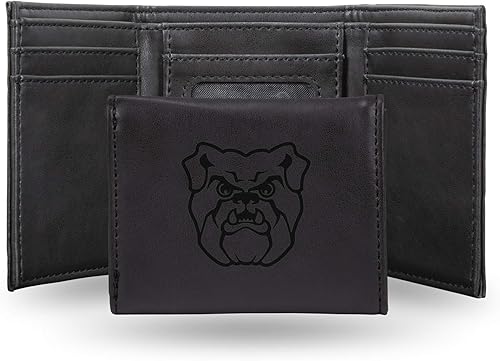 Vista 370 de Rico Industries NCAA - Cartera triple grabada con láser y tres pliegues grabada con láser, accesorio para hombre Negro