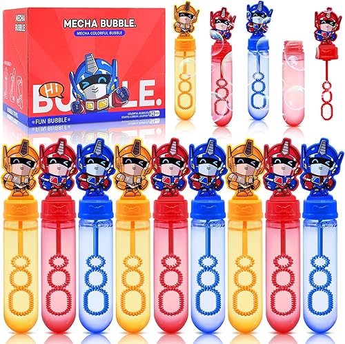 24 Pack Bunny Bubble Wands for Kids - 3 Colors Large Cartoon Rabbit Bubbles Bulk with Refill Solution Toys for Carnival Christmas Easter Day Basket