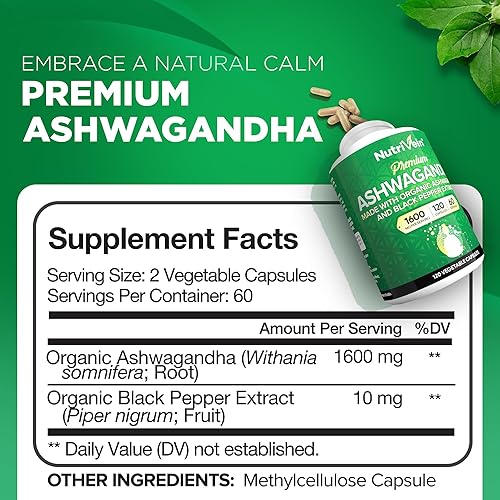 Miniatura 2 de Nutrivein Paquete premium de suplementos TUDCA, berberina y Ashwagandha complejo de berberina de alta absorción, extracto de raíz de ashwagandha y