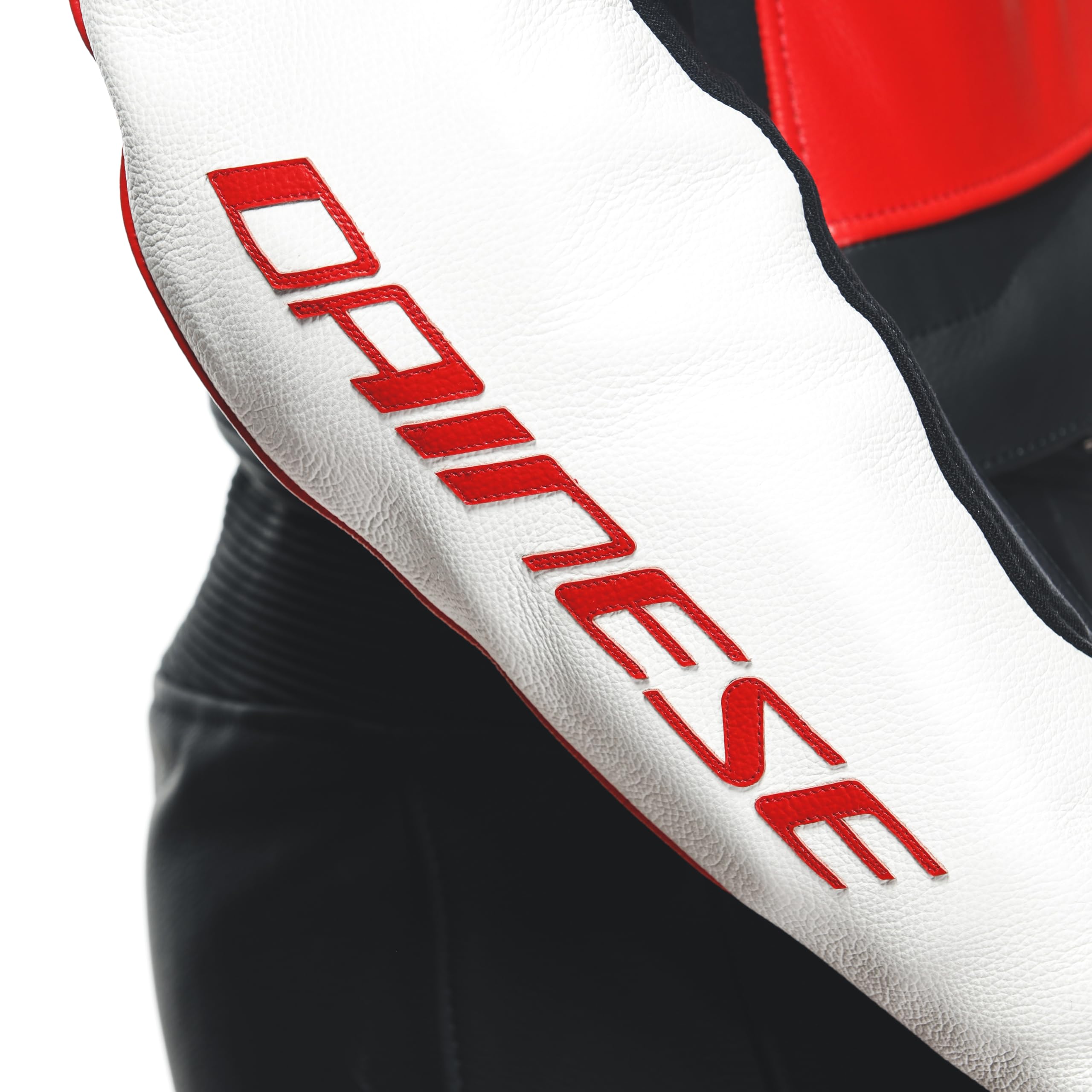 Dainese Mirage Lady - Tuta da moto da donna, 2 pezzi, in pelle, colore nero/rosso lava/bianco, 23