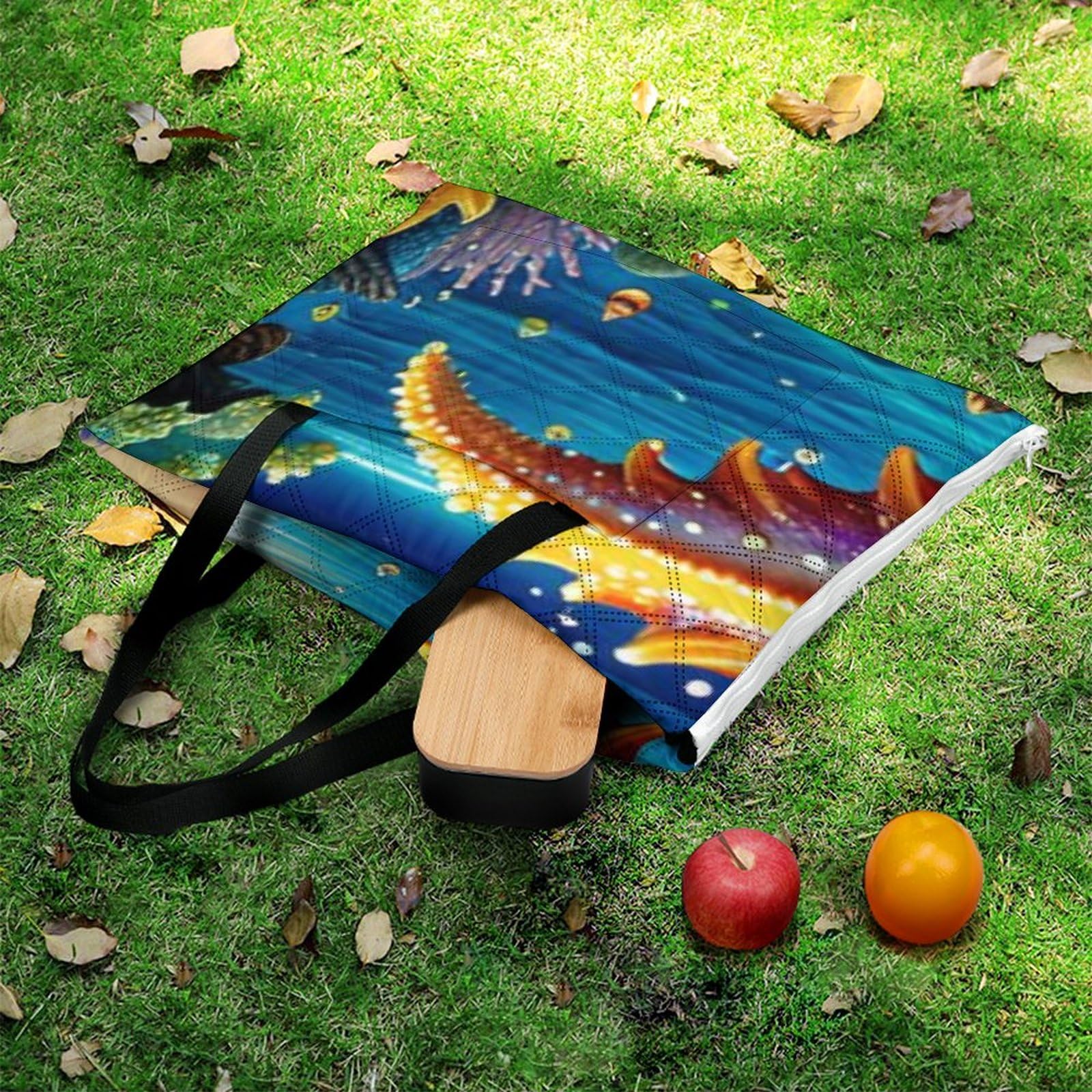 3D Impression Les starsLe Poisson Couverture Pique Nique Les Les planteses Tapis Pique Nique Nappe Picnic Couverture De Pique-Nique pour Camping, Parc, Jardin 200x200cm