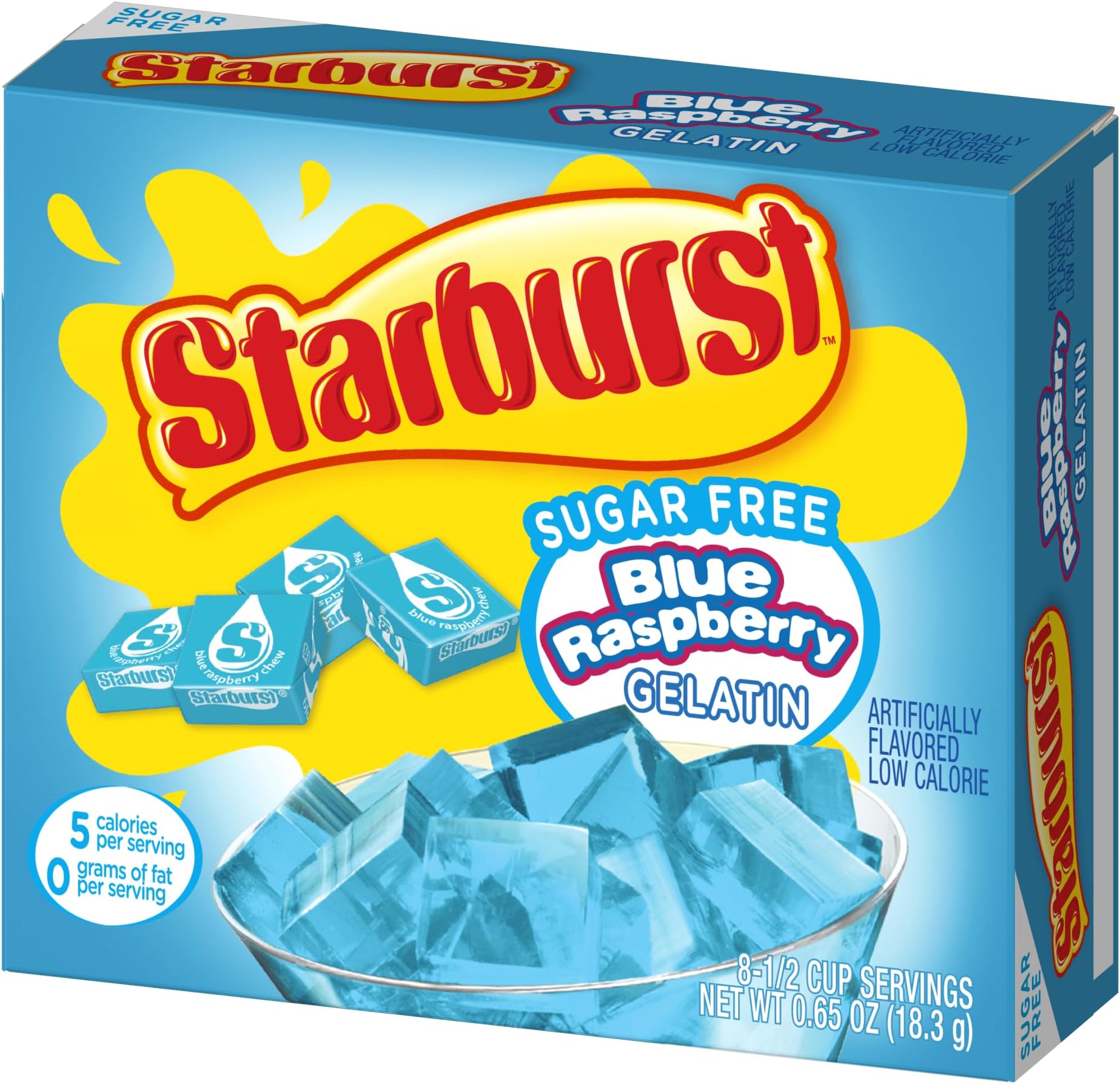 Starburst Sugar Free Blue Raspberry Gelatin Dessert Jelly Mix 18.3g