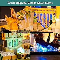 Vista 4 de VONADO Luz compatible con Lego Hogwarts Castle and Grounds 76419, versión musical, juego de iluminación creativa, accesorios compatibles con Lego