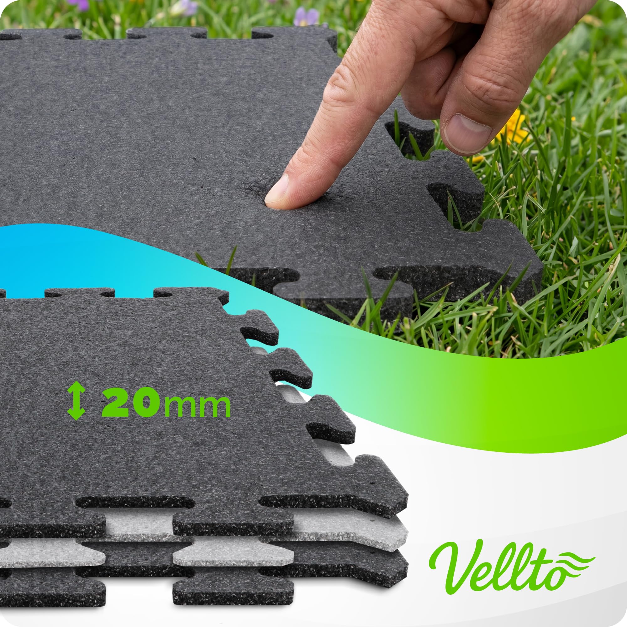 Alfombra Baldosas 1088 mm x 1088 mm 2 cm 12x Puzzle Espesor Protector Suelo Espuma Eva Fitness Base Piscina Enclavamiento Impermeable Sistema Conexión Subsuelo Estera Amortiguación