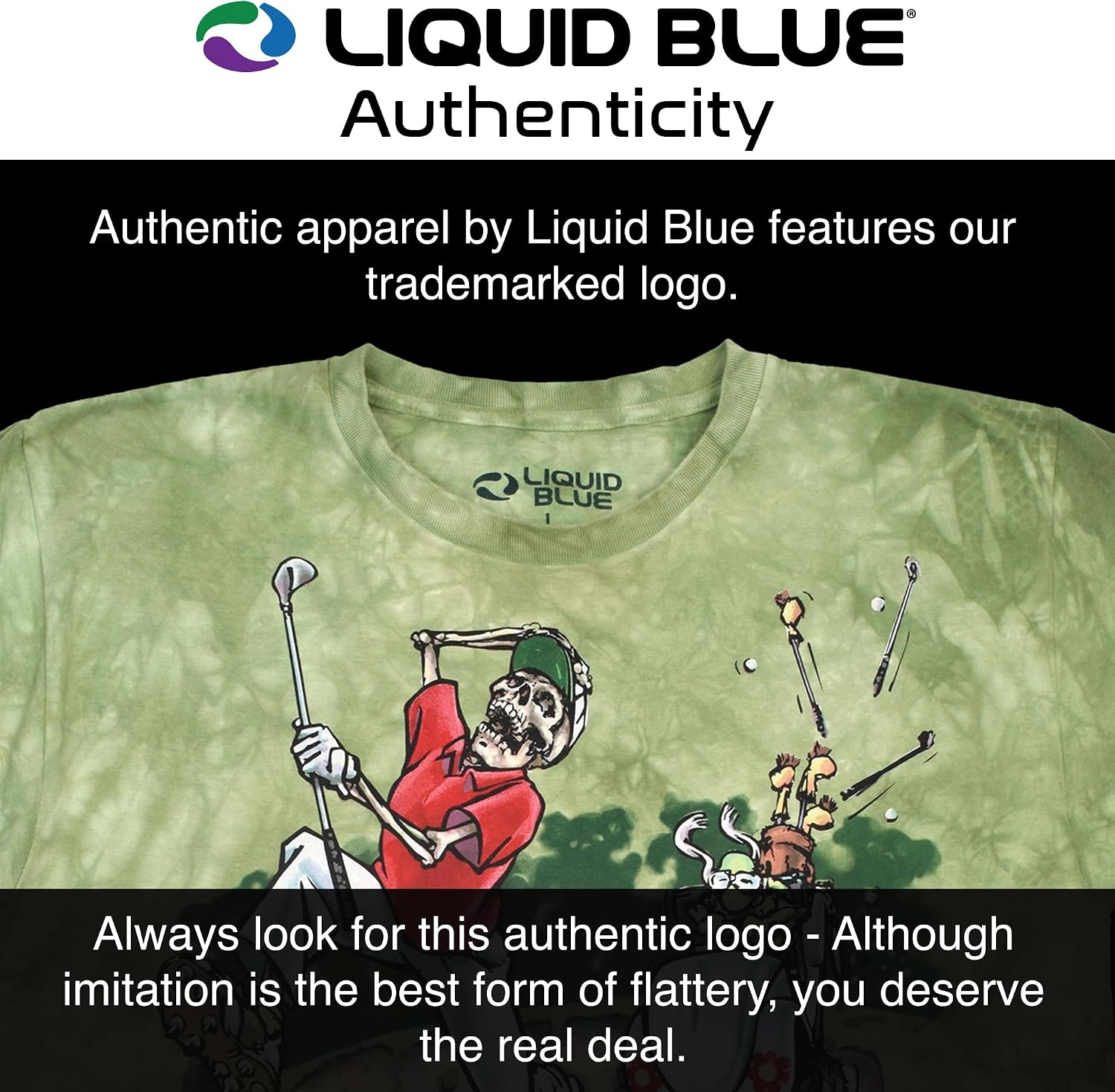 Liquid Blue Dead Golf Vintage Band Tee – Grateful Dead T-Shirt, Organic Cotton, Concert Shirt for Men