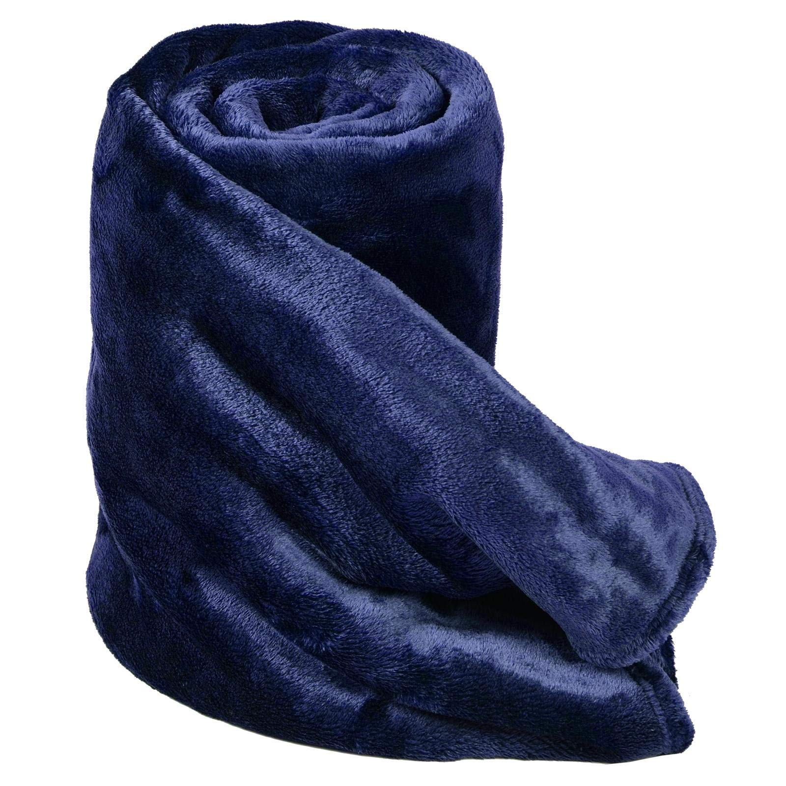 CanyonFleece King Size Solid Pattern,Navy - Blankets