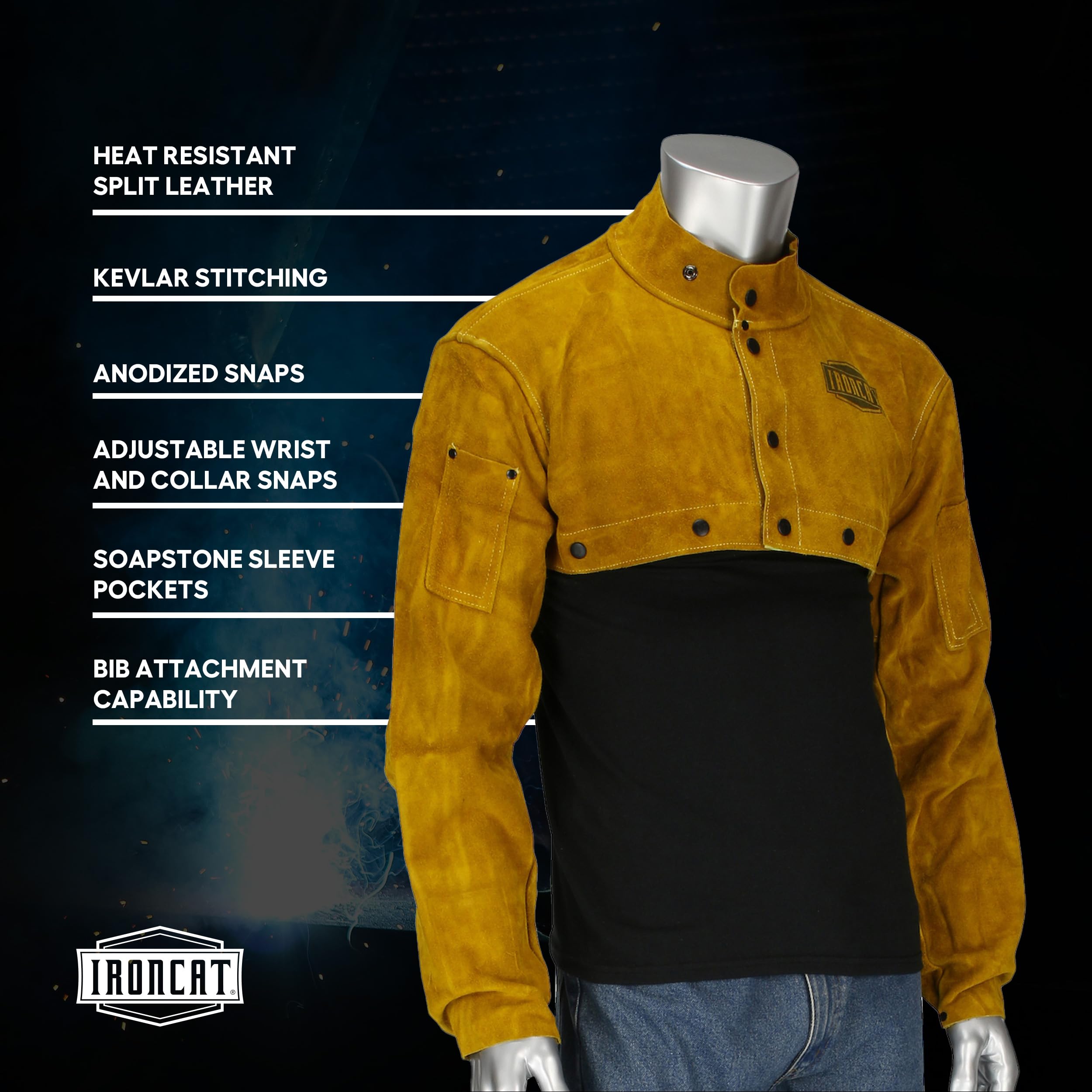 IRONCAT 7005スエードジャケット ブラウン　溶接ジャケット XL PIP Ironcat 7005 Ironcat Split Leather Welding Jacket