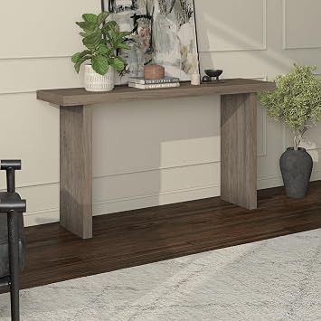Henn&Hart 55 Fluted Modern Console Table, Sofa Table, Weathered Gray
