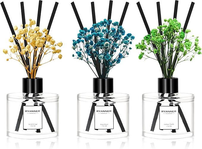 Reed Diffuser Set of 3 Pack,Cashmere Vanilla