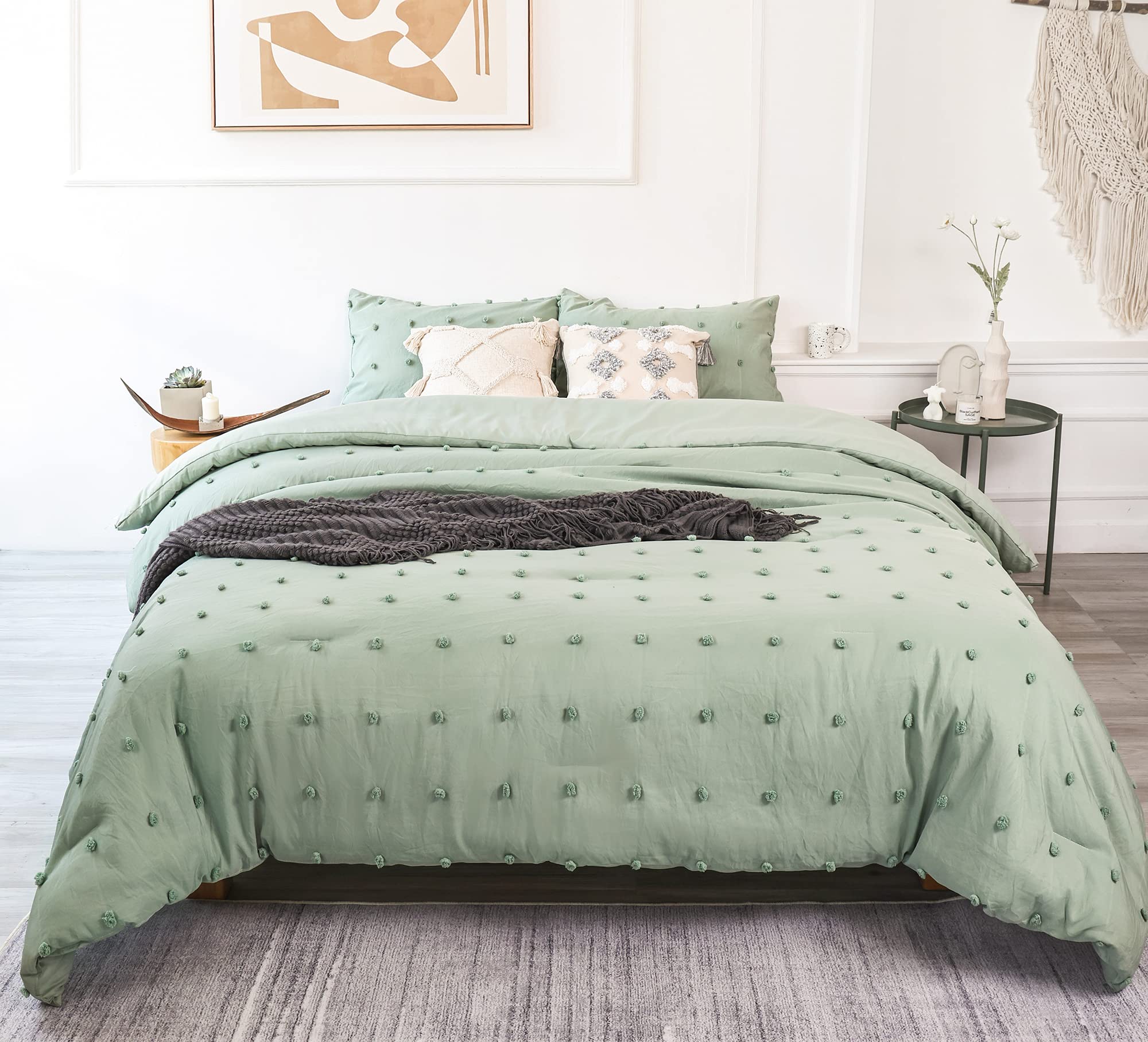 Janzaa Sage Green Comforter Queen 