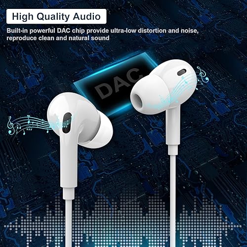 Miniatura 5 de Auriculares USB C COOYA tipo C con cable para Samsung S24 Ultra S23 S22 S21 S20 A54 Flip6 5 DAC HiFi Auriculares estéreo+micrófono intrauditivos