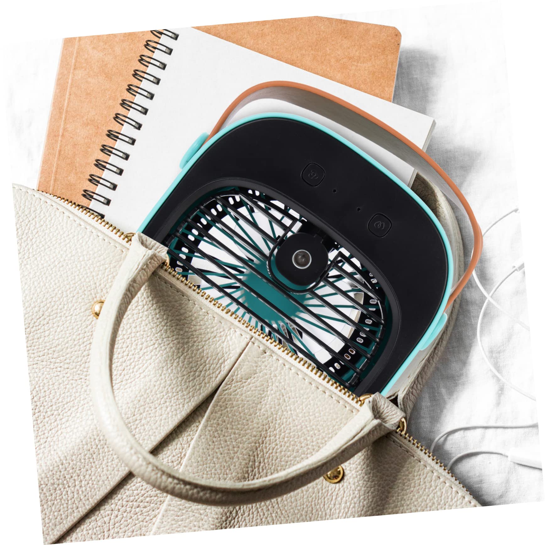 Ventilatore USB da Scrivania Mini Funzione Spray, Ventolino da Ufficio Silenzioso Batteria 4000mah, Ventilatore Portatile per Casa e Ufficio