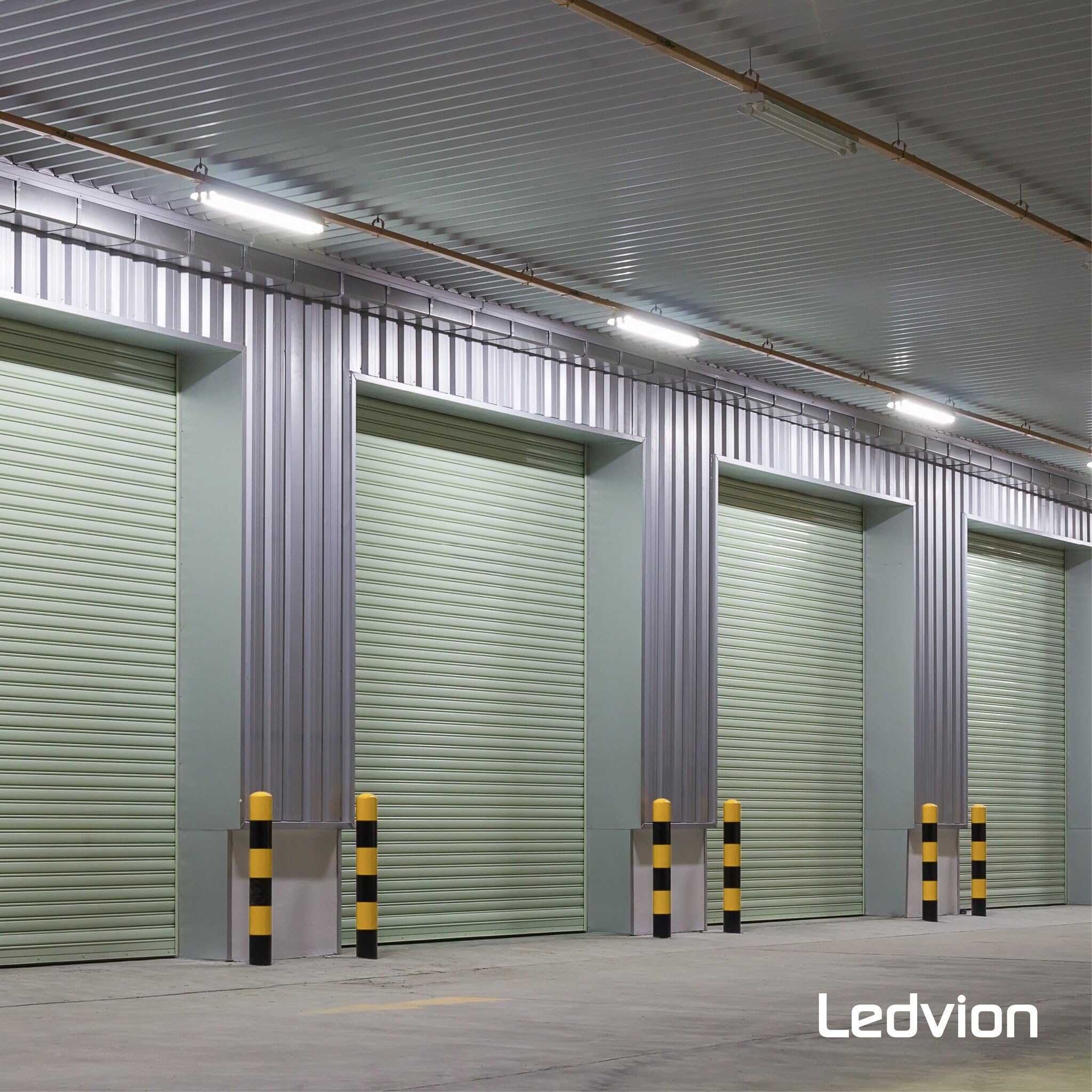 Ledvion - 1 pieza, pantalla estanca, 120cm, IP65, 18W, 185 lm/W, Blanco frío, 6500K, con sensor, lámpara de techo para garaje, de bodega, tubo led, almacén