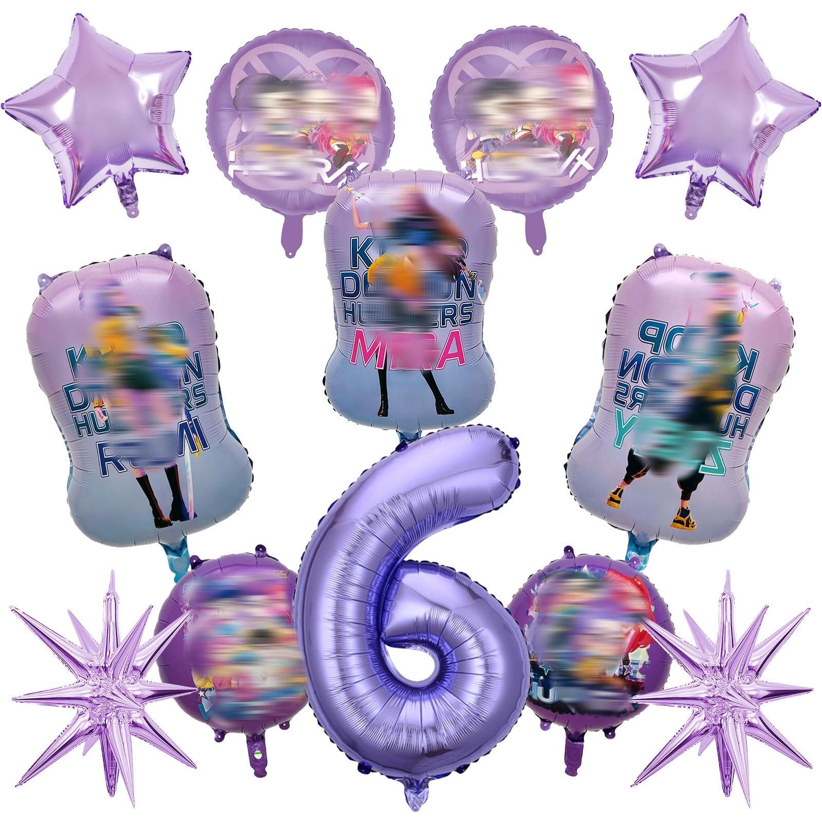 12Pcs Hunter Balloons Birthday Party Decorations, 6 Years Happy Birthday Foil Balloons, Birthday Party Decorations Supplies for Kids Boys Girls