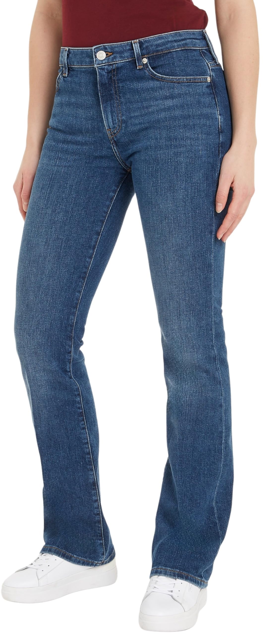 Tommy Hilfiger Women’s Bootcut Fit Mid Rise Jeans, Blue (Ana), 27W/32L