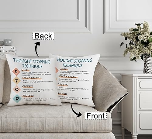 Miniatura 2 de Thought Stopping Techniques - Fundas de almohada decorativas de doble cara de 18 x 18 pulgadas, fundas de almohada de asesoramiento para habitación