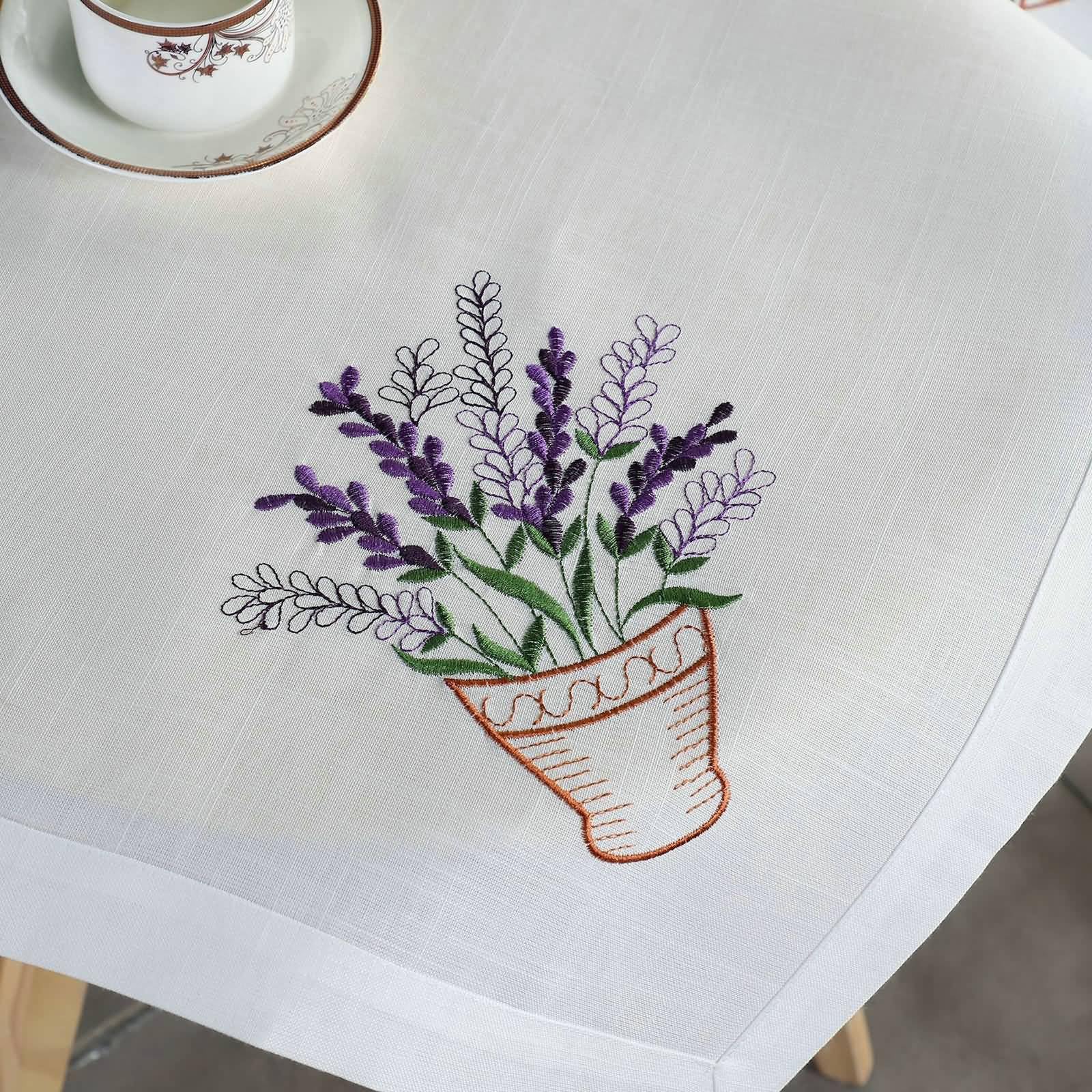 Tovaglia Da Tavola Elegante Poliestere, Bianco, 150x220cm