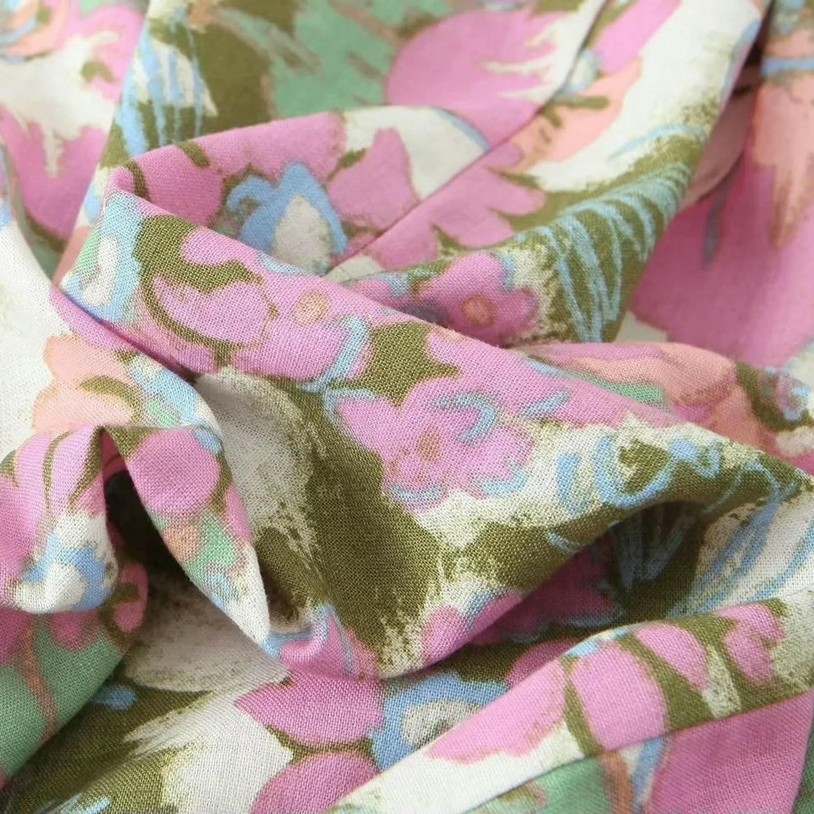 Sukienki damskie moda len mieszane kwiaty nadruk sukienka wakacje dekolt w serek regulowane paski otwarte plecy krawat przód rozcięcie kobieta, kolor obrazu, S