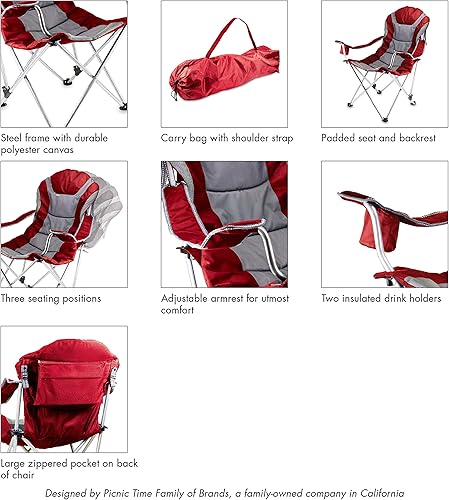 Miniatura 8 de PICNIC TIME NFL - Silla de campamento reclinable para adultos de playa, silla deportiva con bolsa de transporte