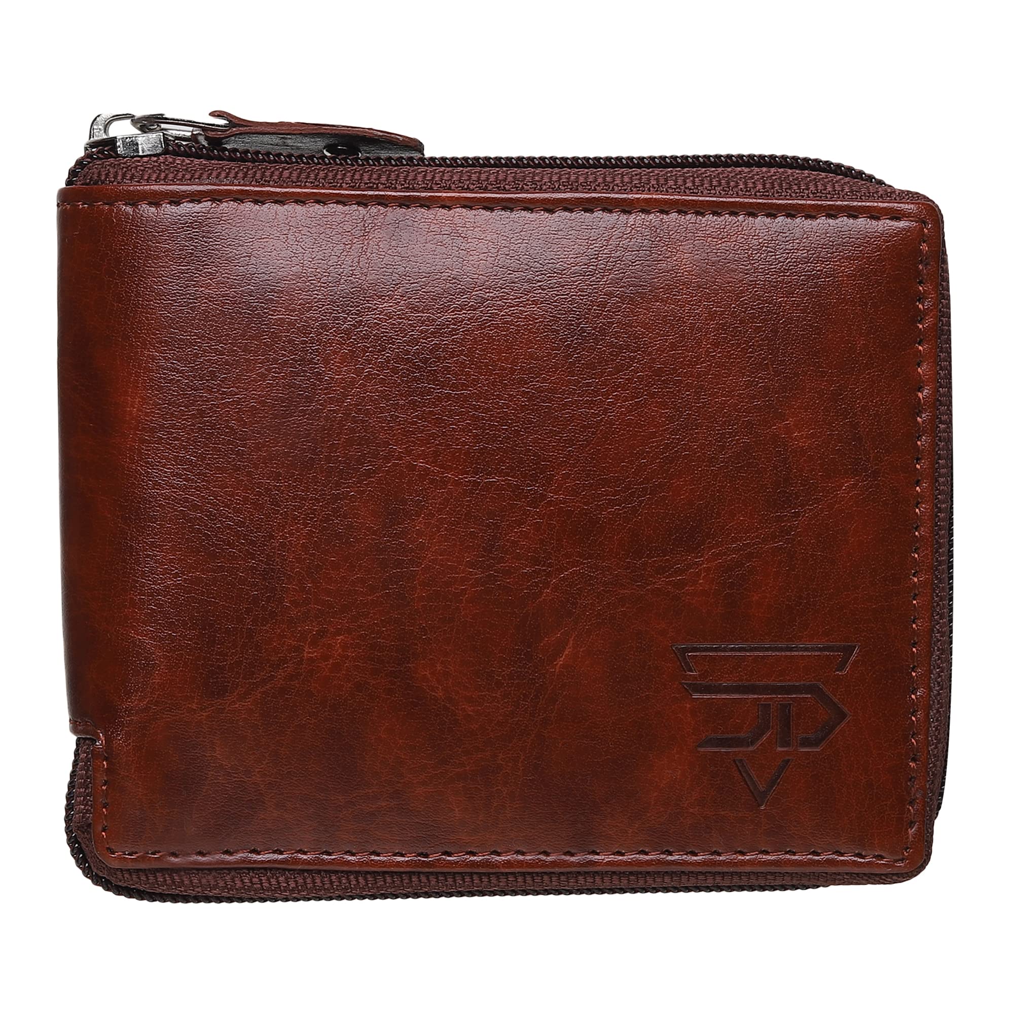 Changer Round Chain Rexine Wallet – Stylish Round Design, Durable Rexine, Chain Accent, Secure Zip Closure, Multiple Card Slots, Compact & Elegant | Wallet for Boys with Multi Colour (Tan)-image-18
