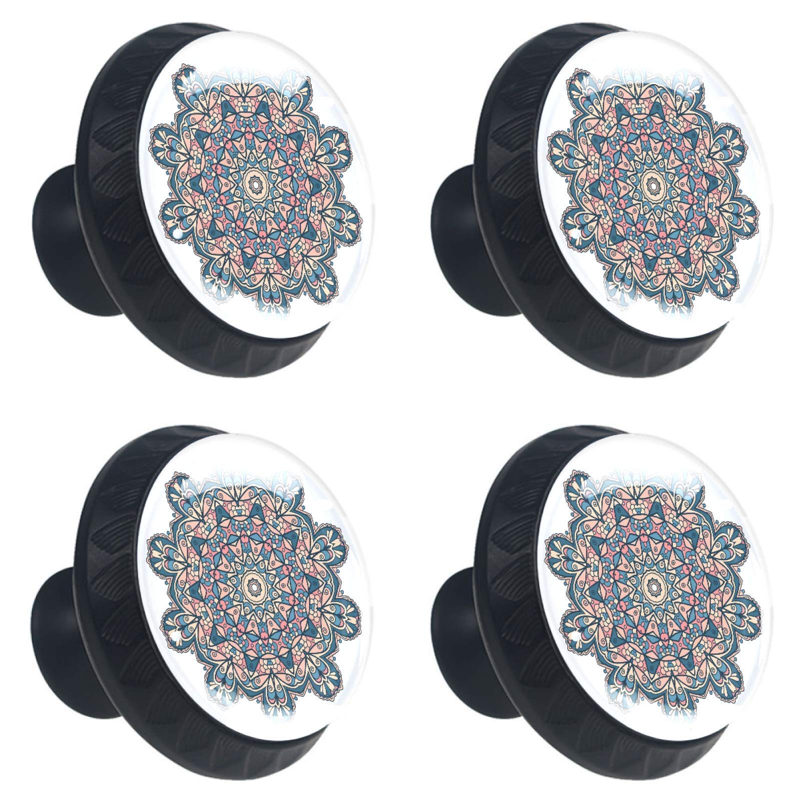 Boutons de meuble en verre mandala de haute qualité géométrique 30 mm