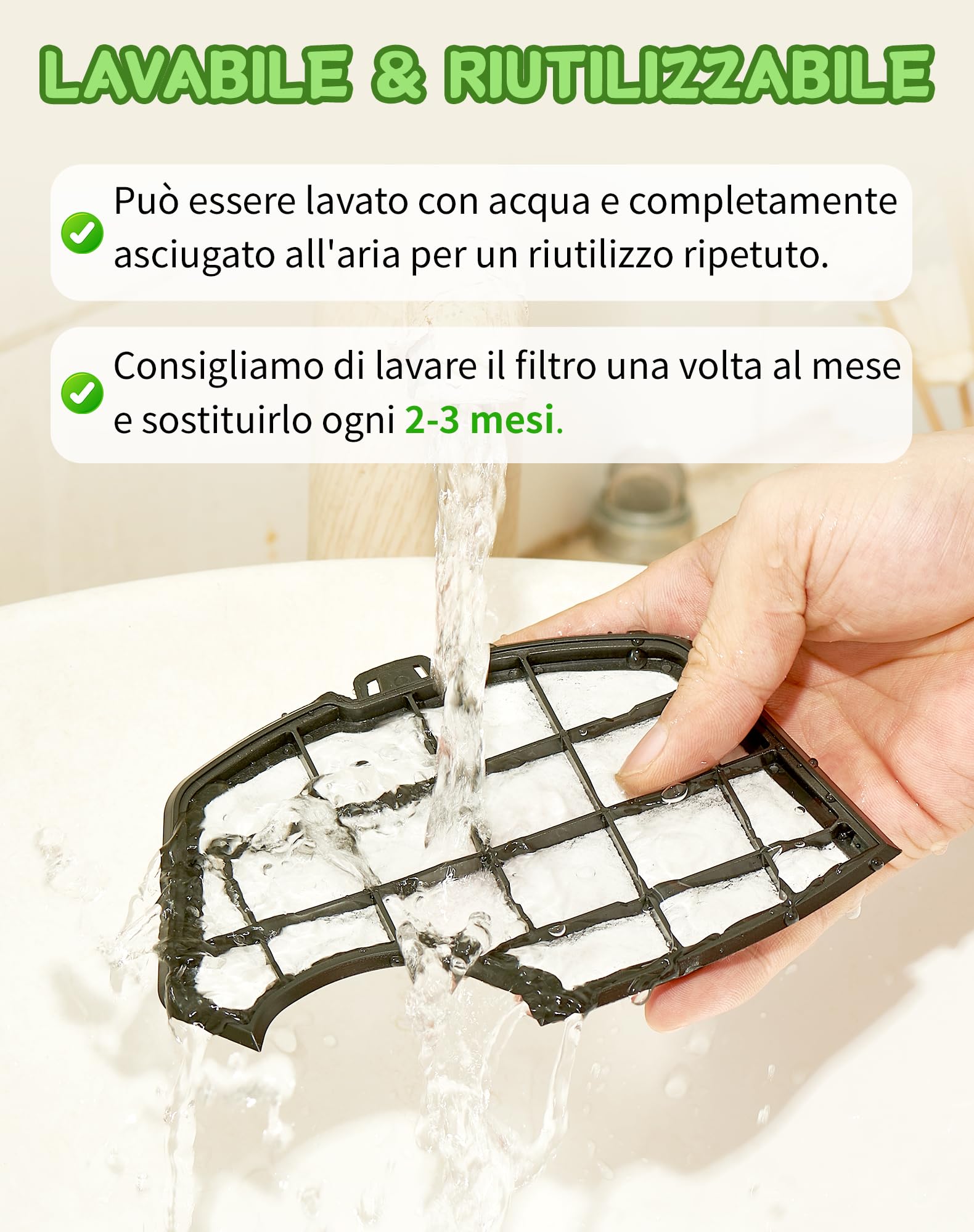 8 Filtri Per Aspirapolvere Vorwerk VK140 VK150 - Lavabili, Riusabili, Anti Polline E Peli - Foto 8