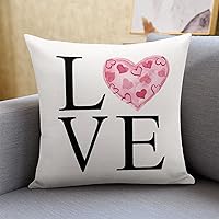 Vista 7 de Fundas de almohada de San Valentín para decoración del hogar, Día de San Valentín, funda de almohada con cremallera, funda de cojín de 16 x 16