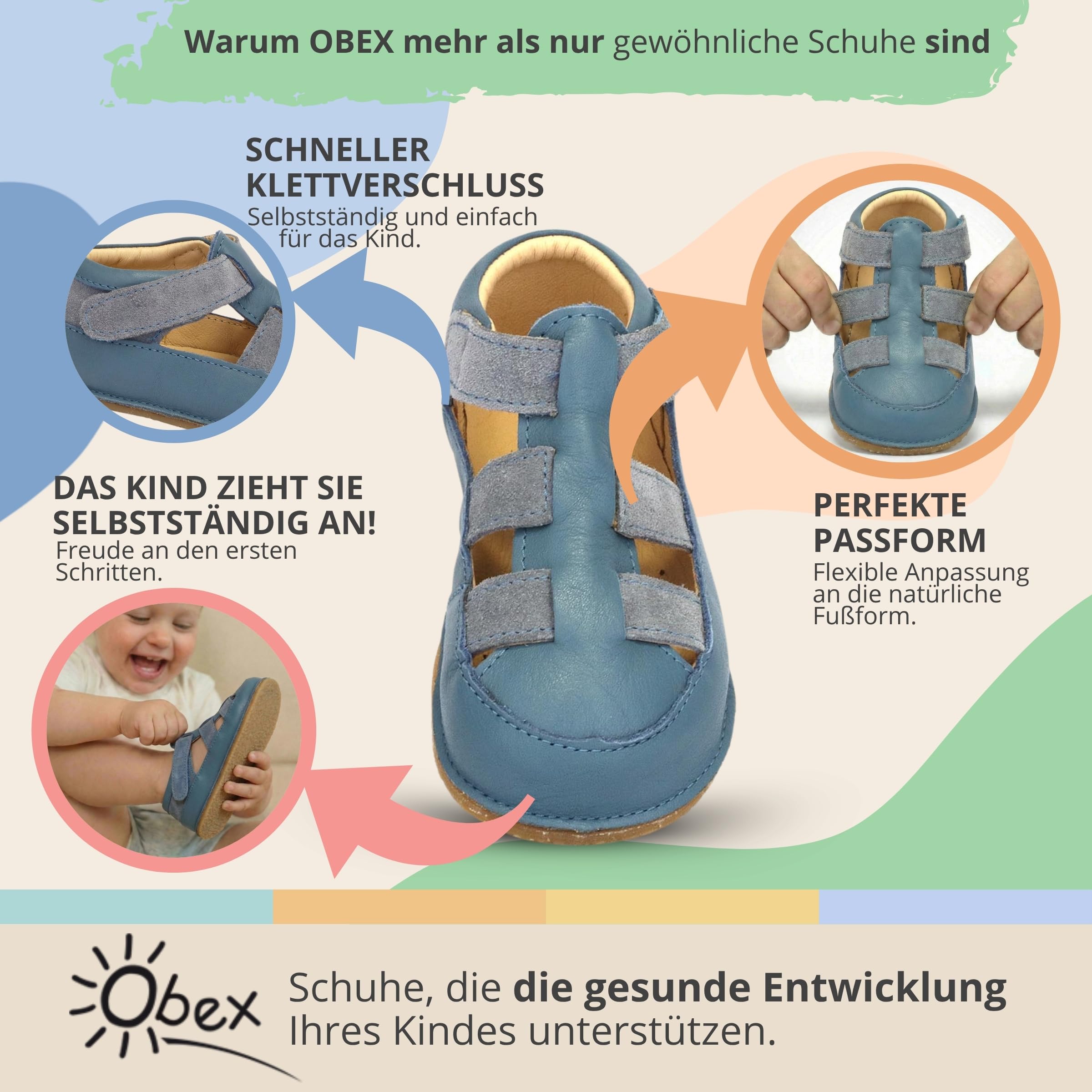 Obex Kapcie dziecięce dla chłopców i dziewczynek, skórzane, antypoślizgowe pantofle, miękkie, do nauki chodzenia, dla małych dzieci, do przedszkola EU 19-32