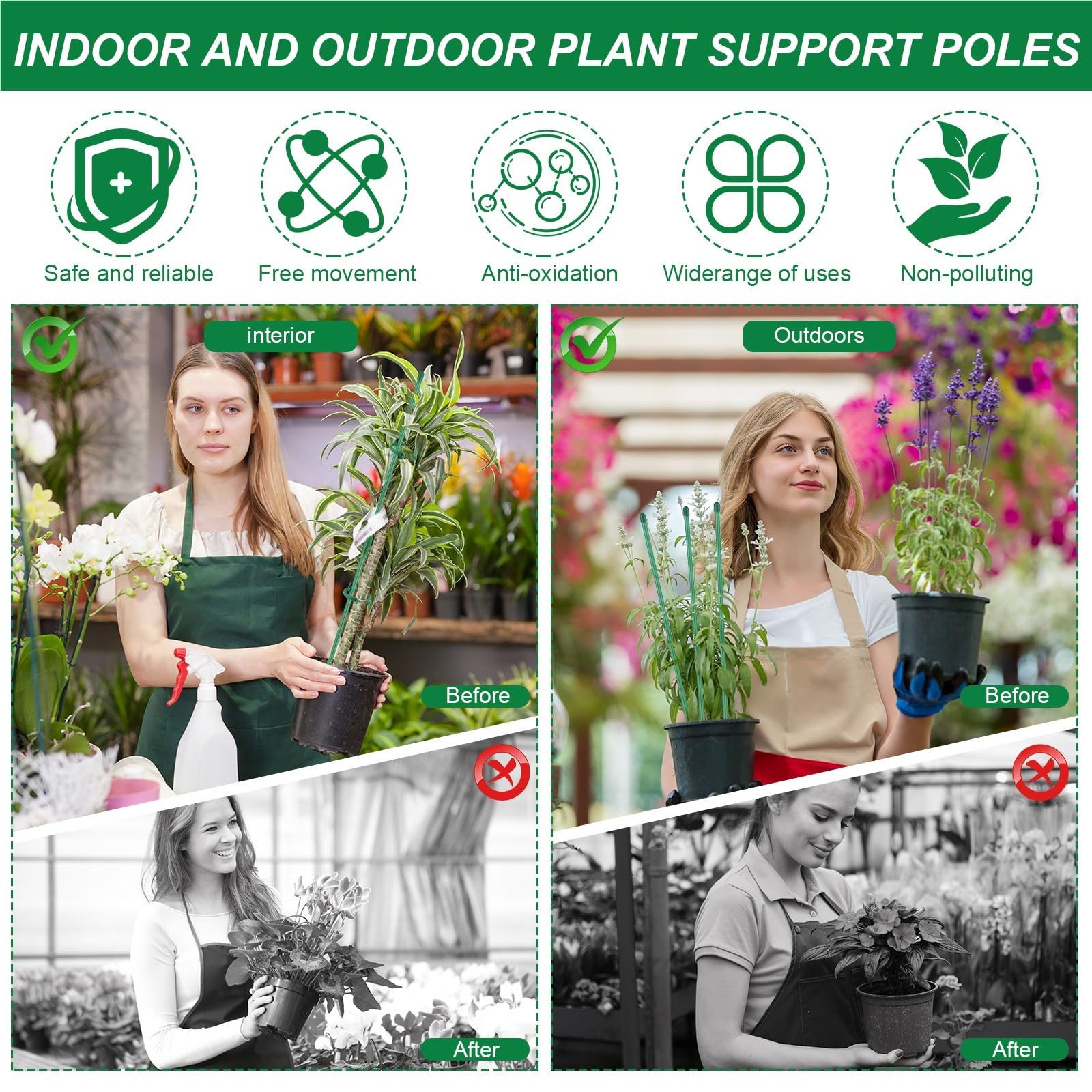 Tuteur Plante Lot de 30 Tuteurs réglables et multifonctionnels for Plantes d'intérieur, orchidées, pivoines Autres