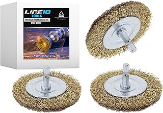 4in Wire Wheel Brush for Drill and Impact Driver, Brass Coated Steel, 3pk