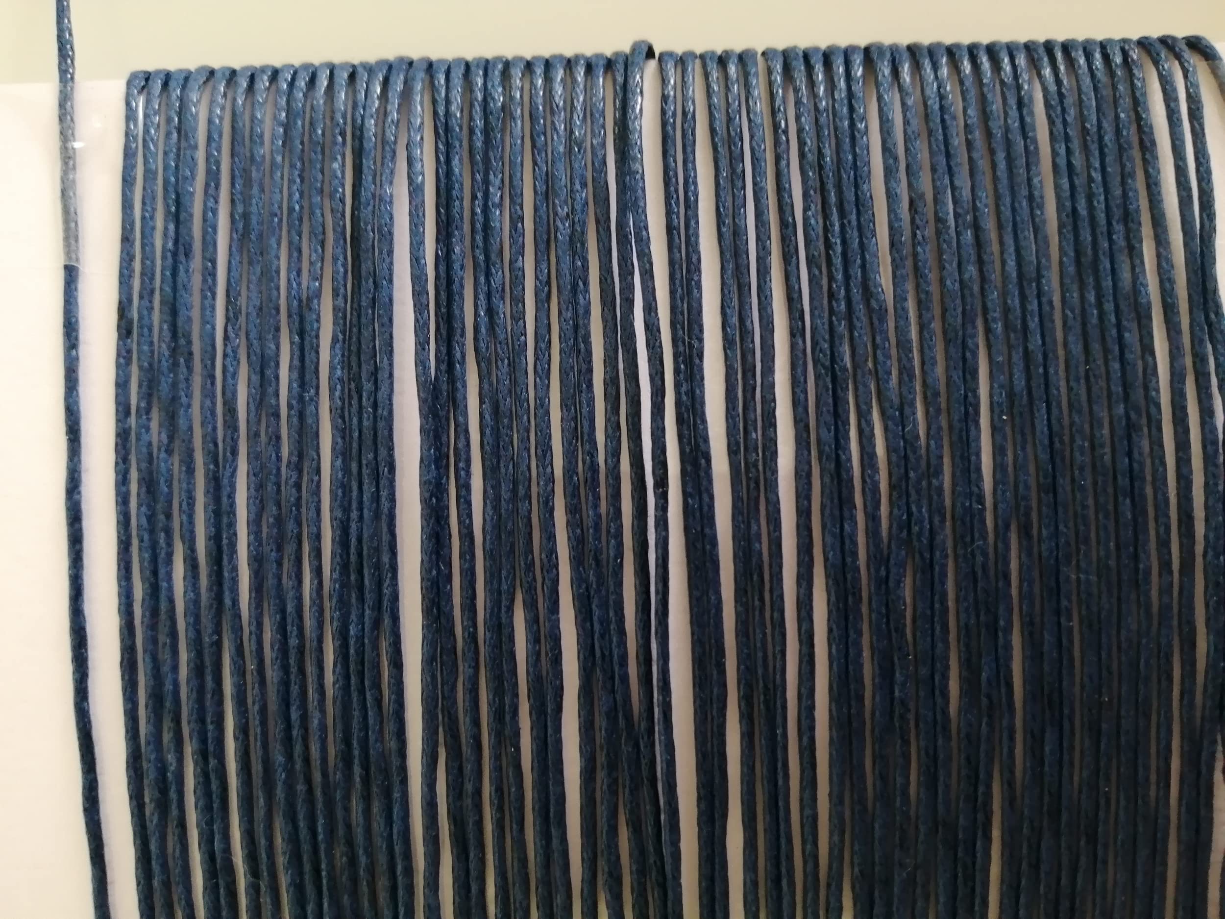 Mart-Mon Multicolor 15 Yards (13 Meters) 100% Cotton Cord- Waxed 1Mm Thick For Jewellery & Craft Making (Navy Blue)